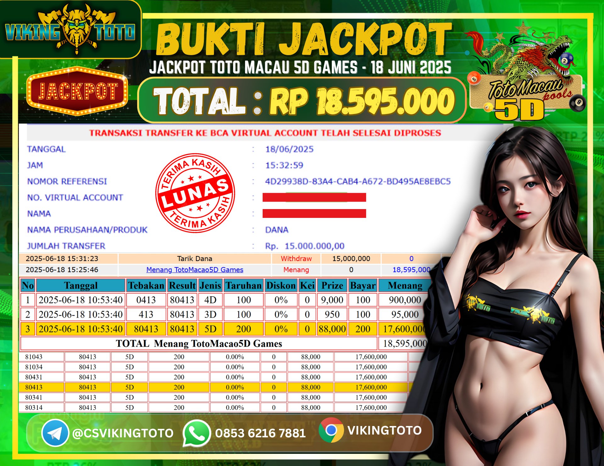 Bukti Jackpot Lunas VikingToto