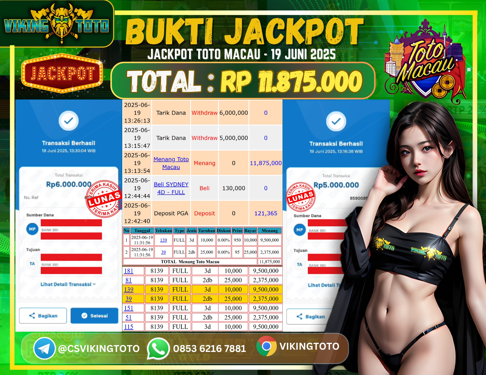 Bukti Jackpot Lunas VikingToto