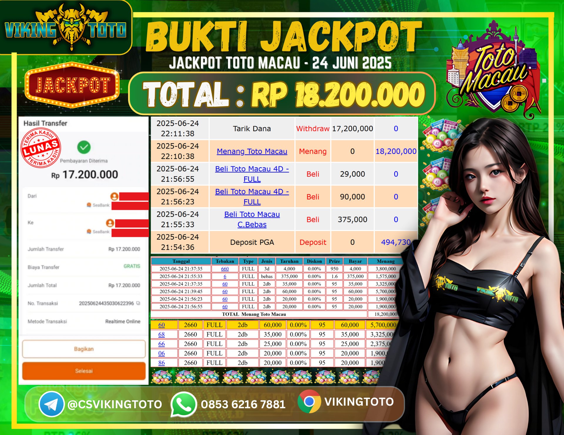 Bukti Jackpot Lunas VikingToto