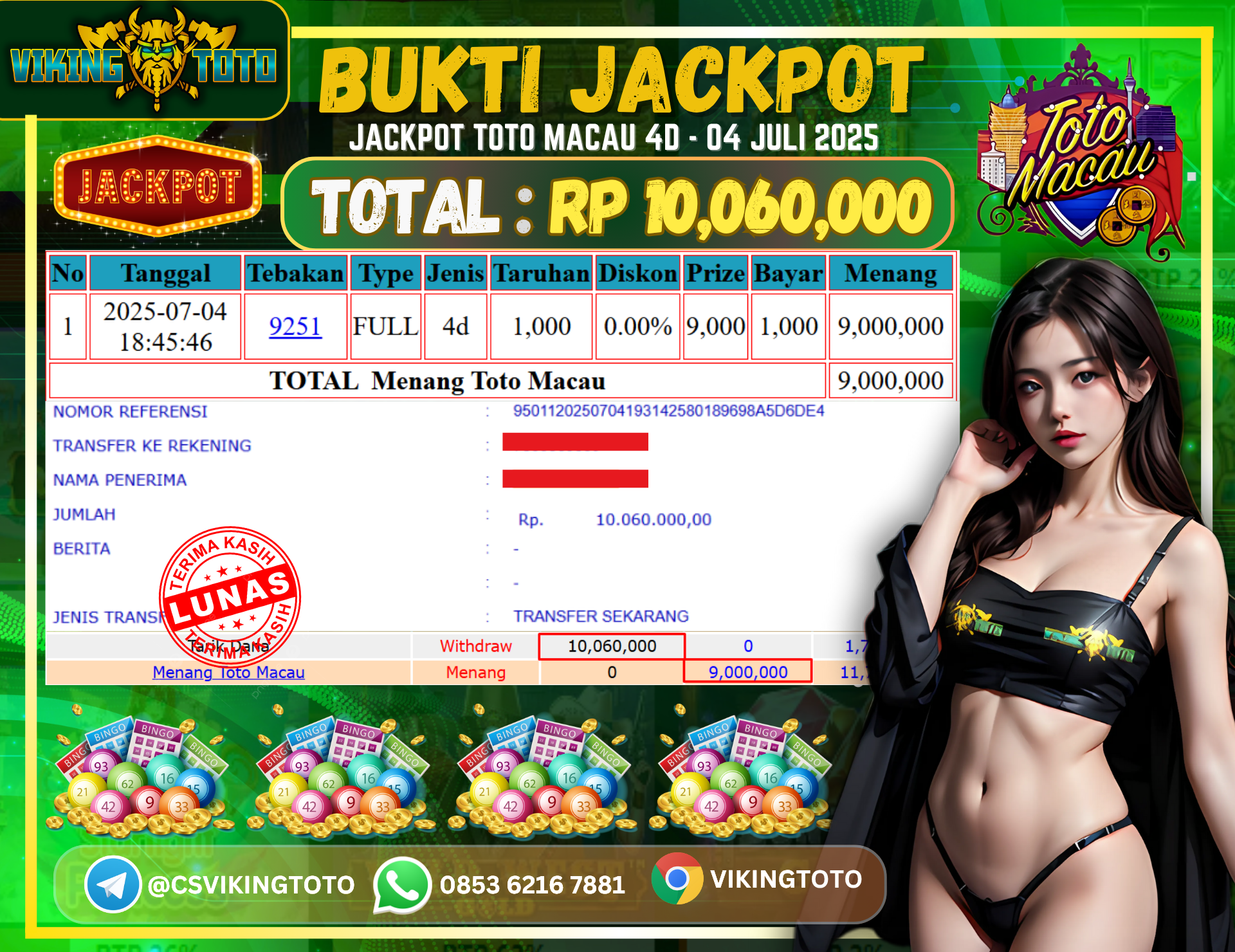 Bukti Jackpot Lunas VikingToto