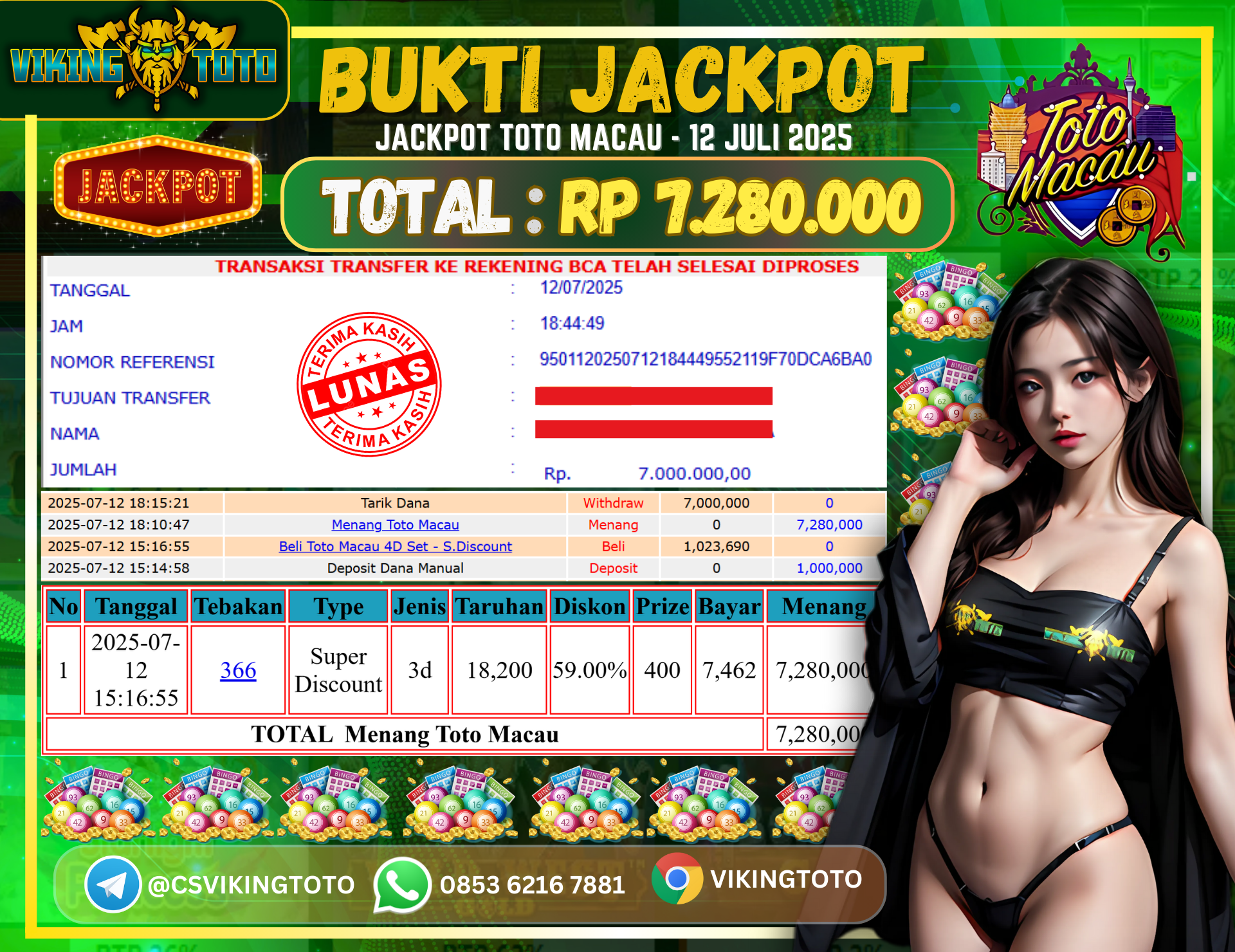 Bukti Jackpot Lunas VikingToto