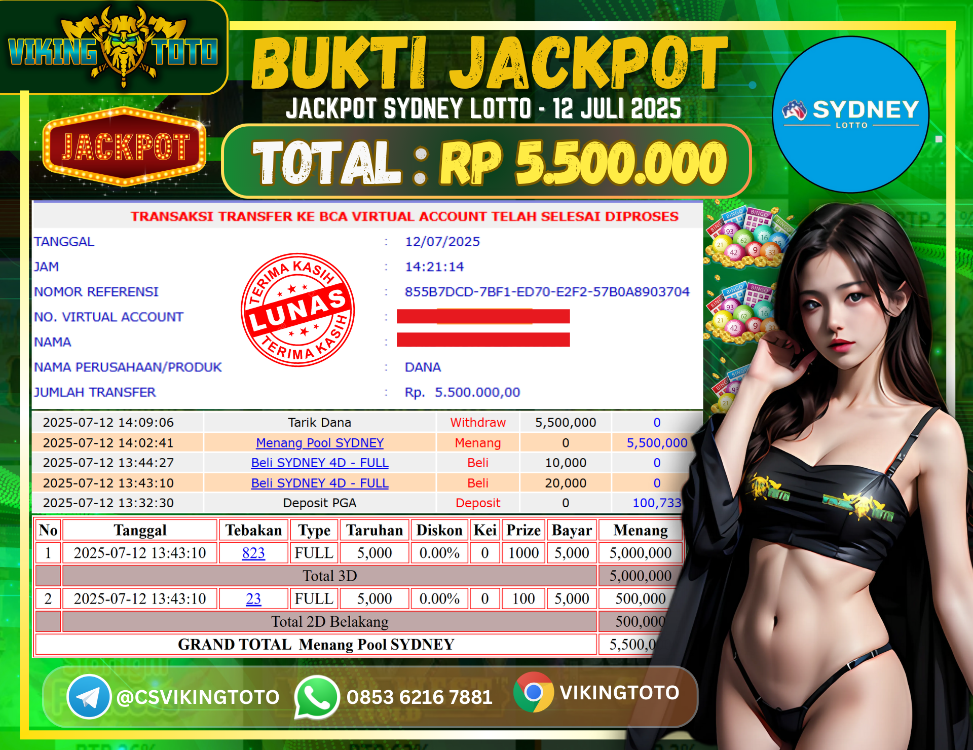 Bukti Jackpot Lunas VikingToto