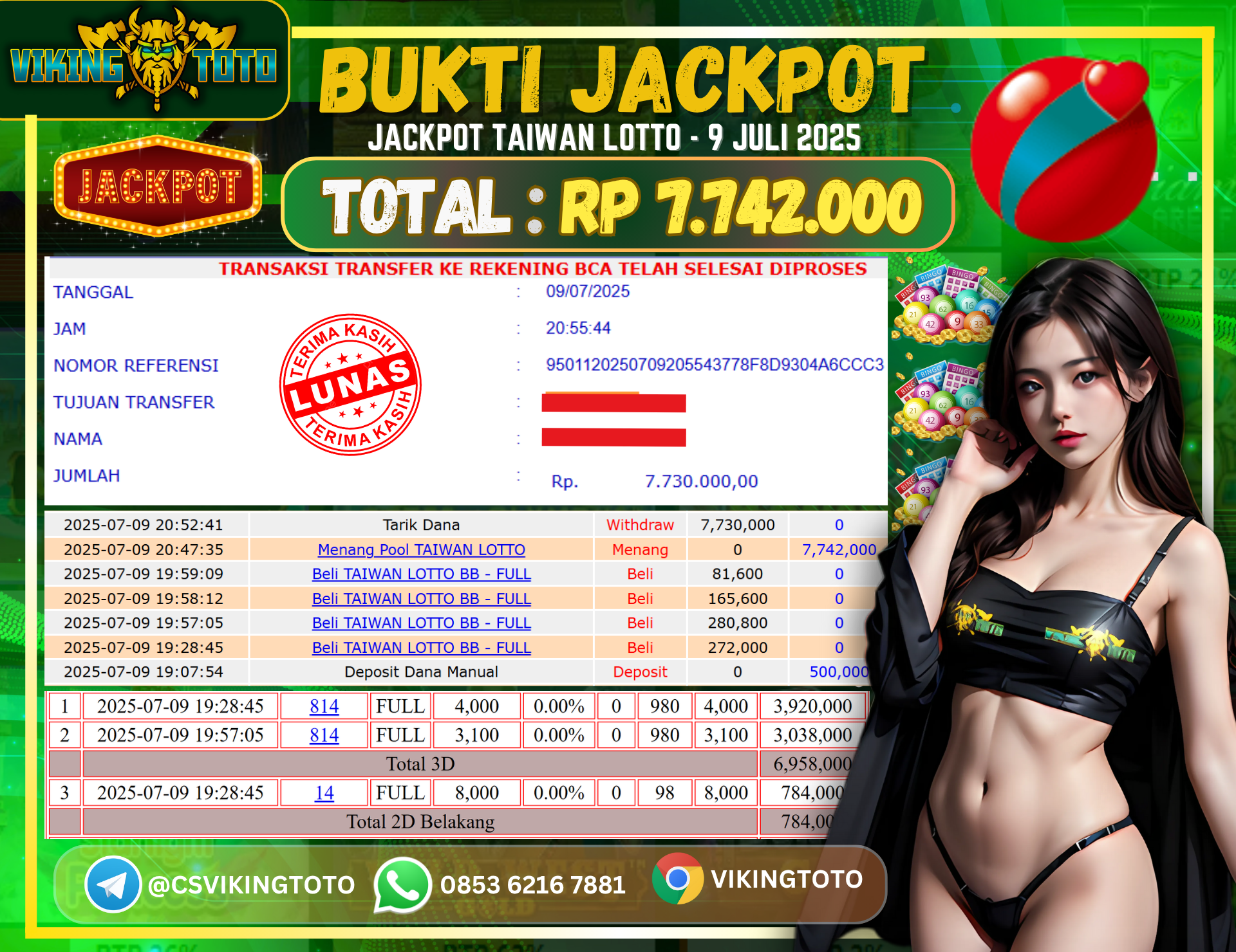 Bukti Jackpot Lunas VikingToto