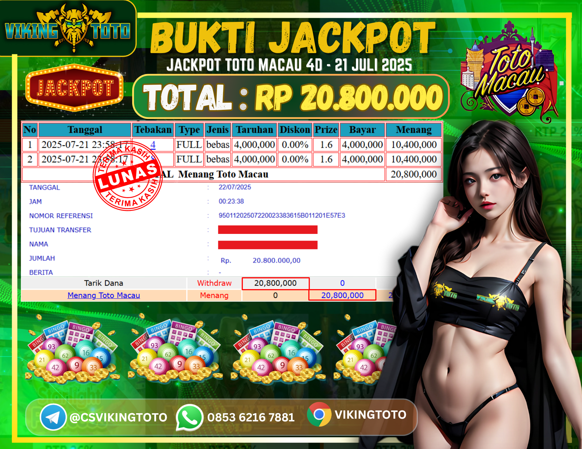 Bukti Jackpot Lunas VikingToto