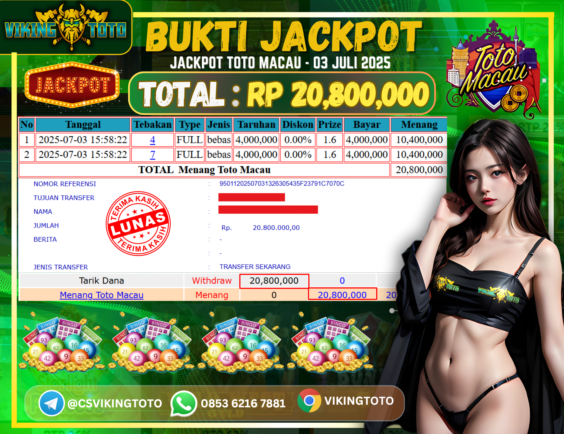 Bukti Jackpot Lunas VikingToto