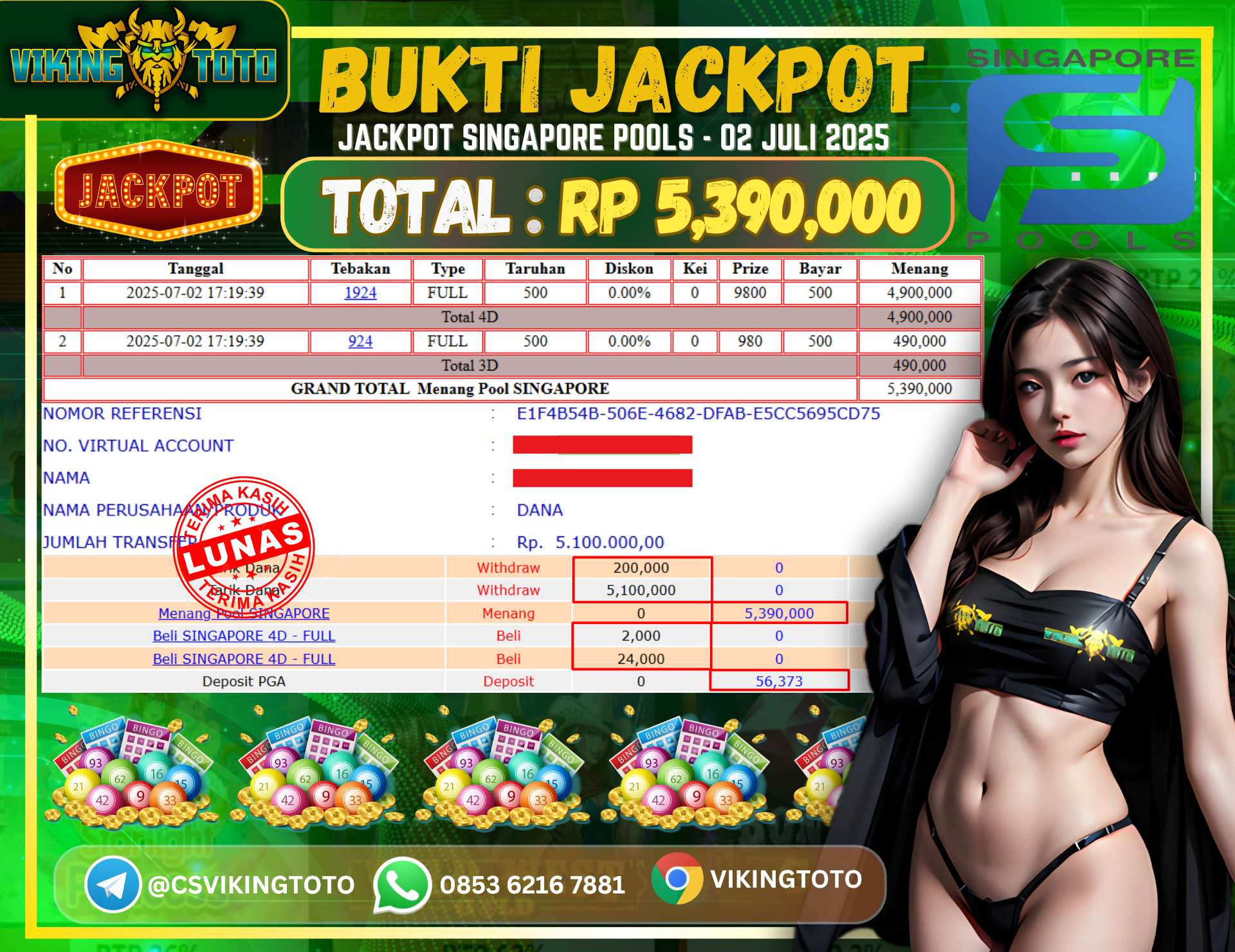 Bukti Jackpot Lunas VikingToto