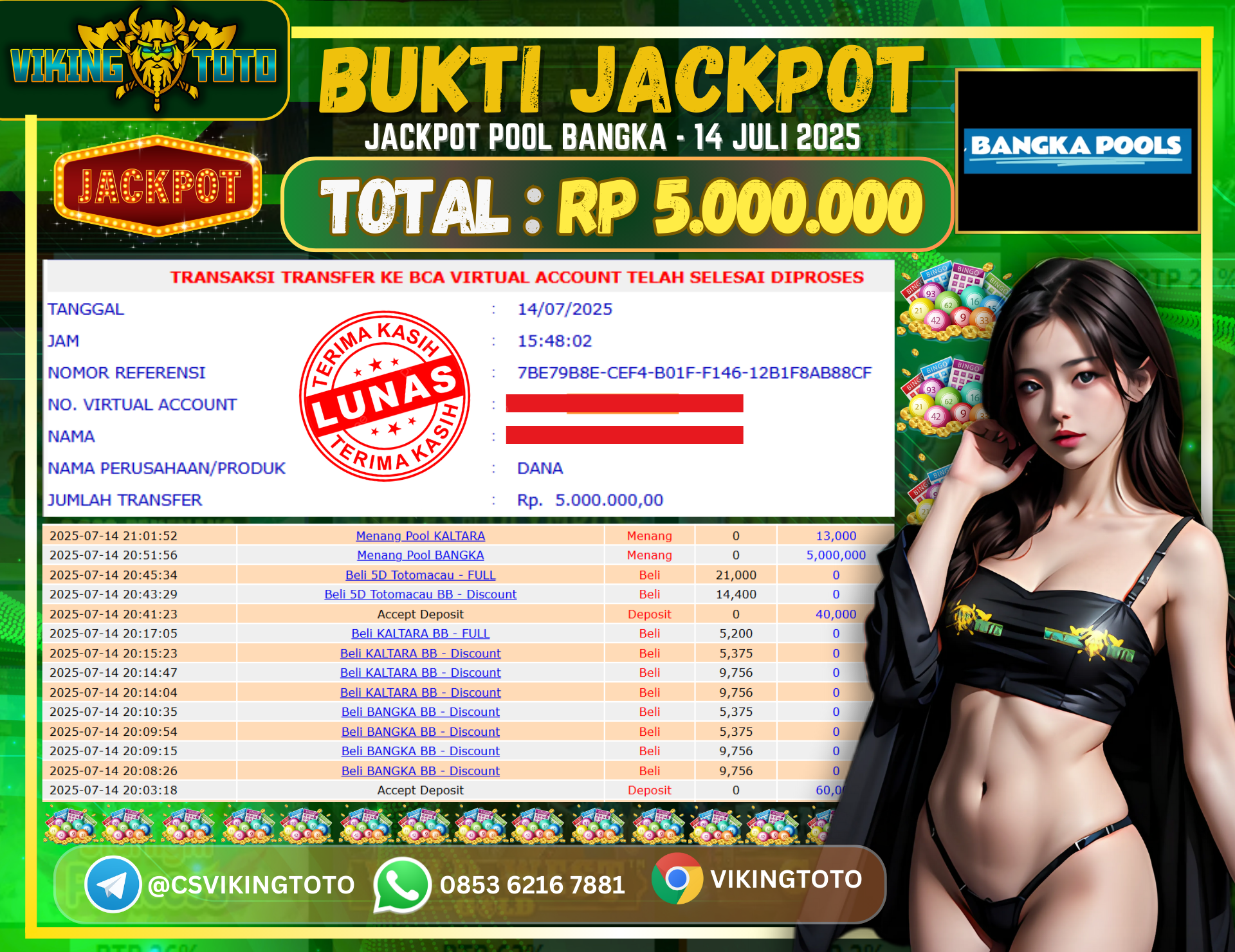 Bukti Jackpot Lunas VikingToto