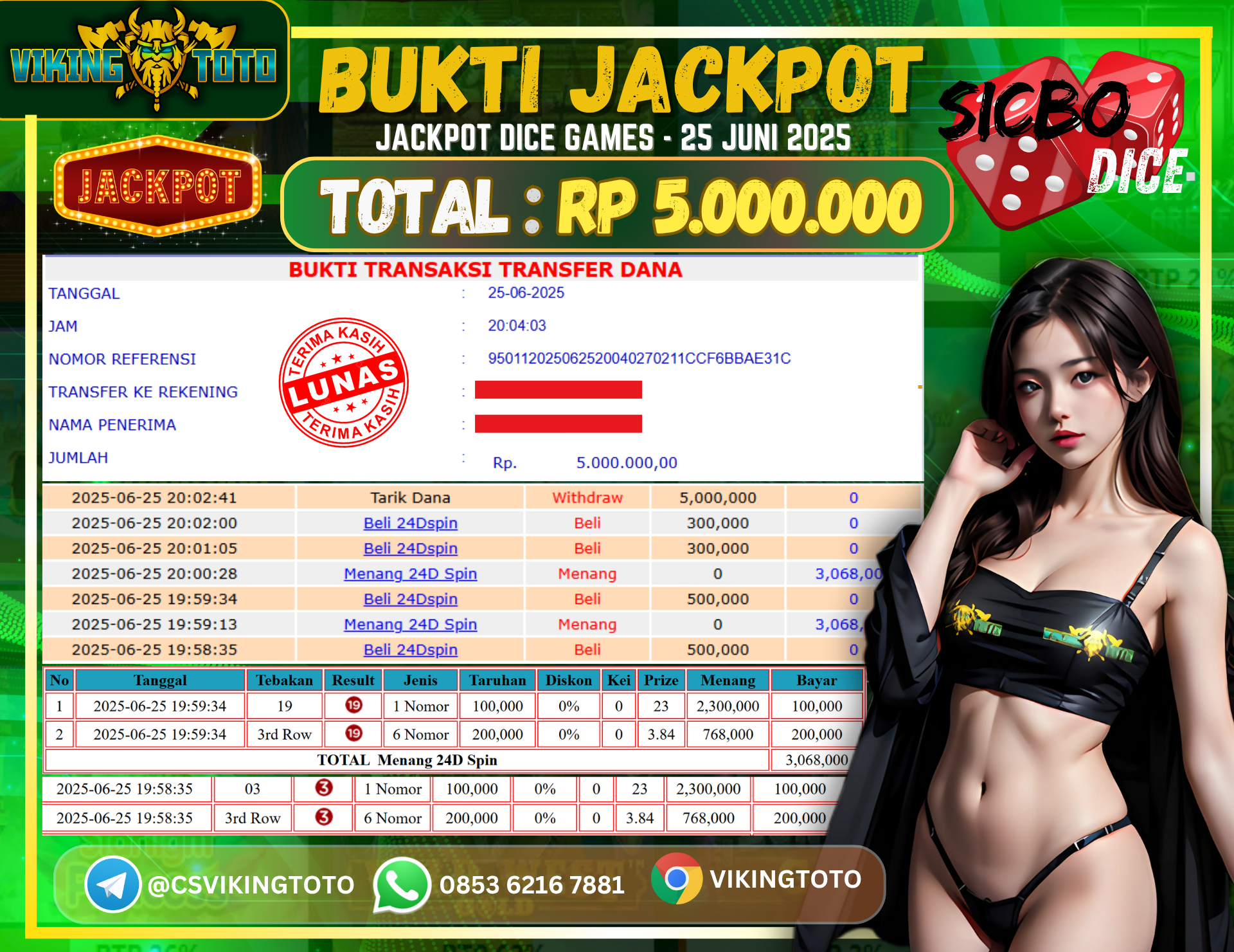 Bukti Jackpot Lunas VikingToto