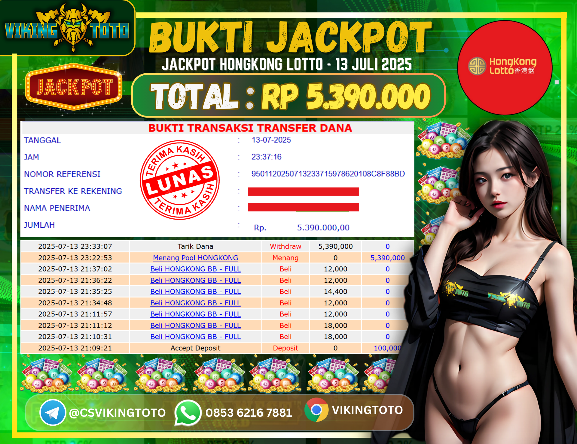 Bukti Jackpot Lunas VikingToto