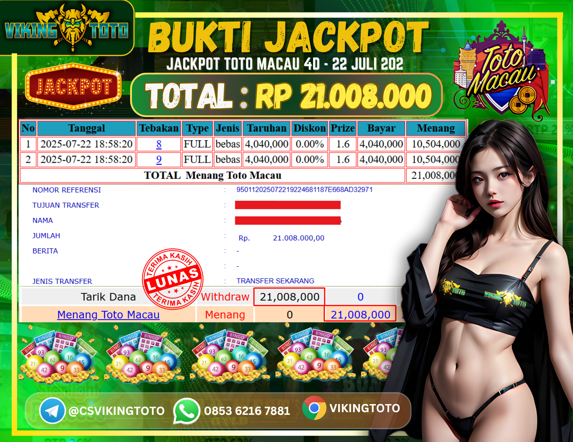 Bukti Jackpot Lunas VikingToto