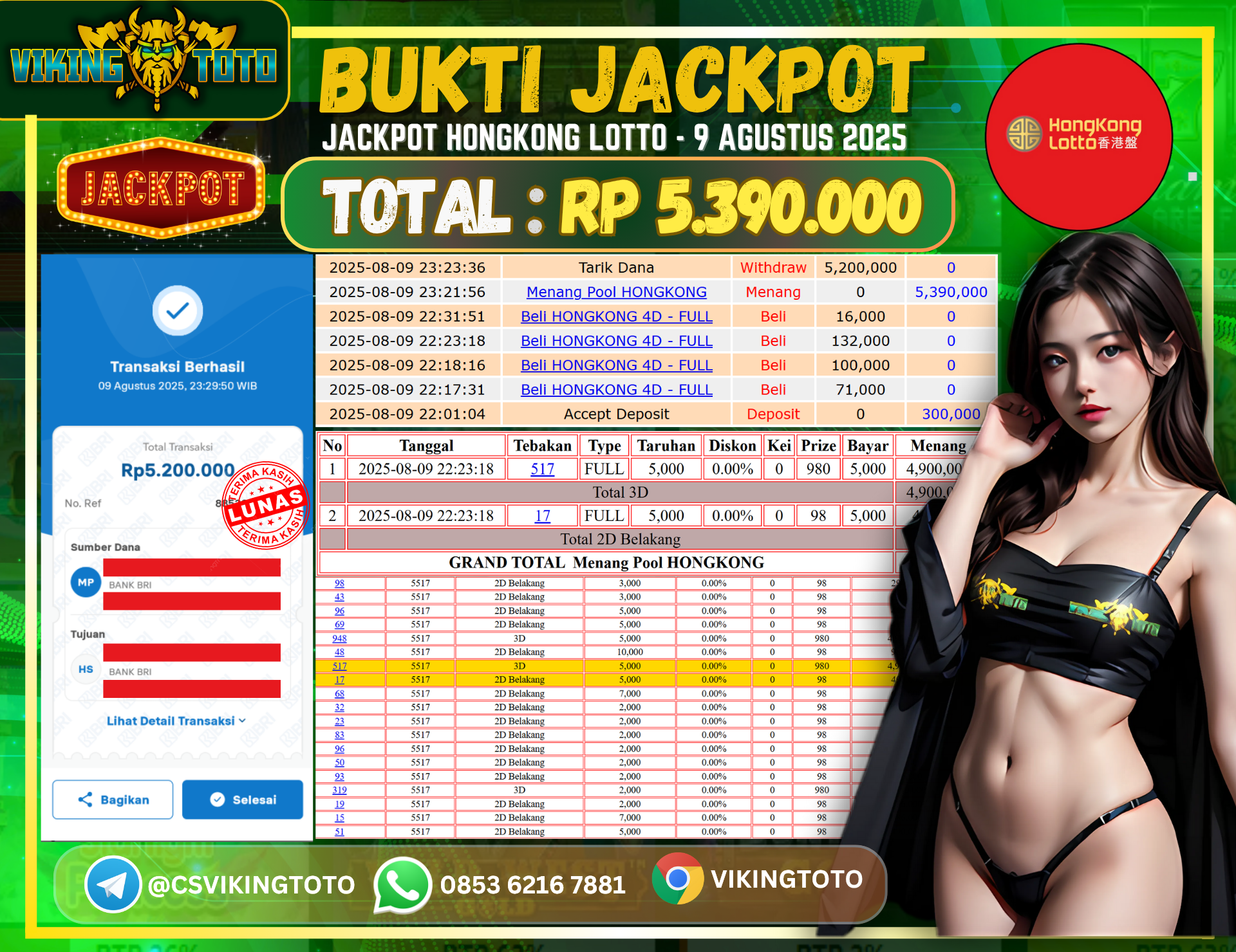 Bukti Jackpot Lunas VikingToto
