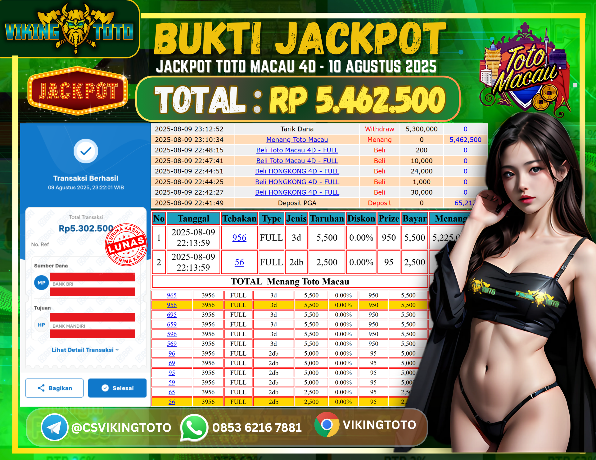 Bukti Jackpot Lunas VikingToto
