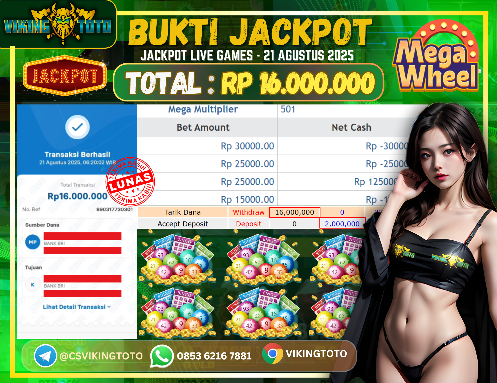 Bukti Jackpot Lunas VikingToto
