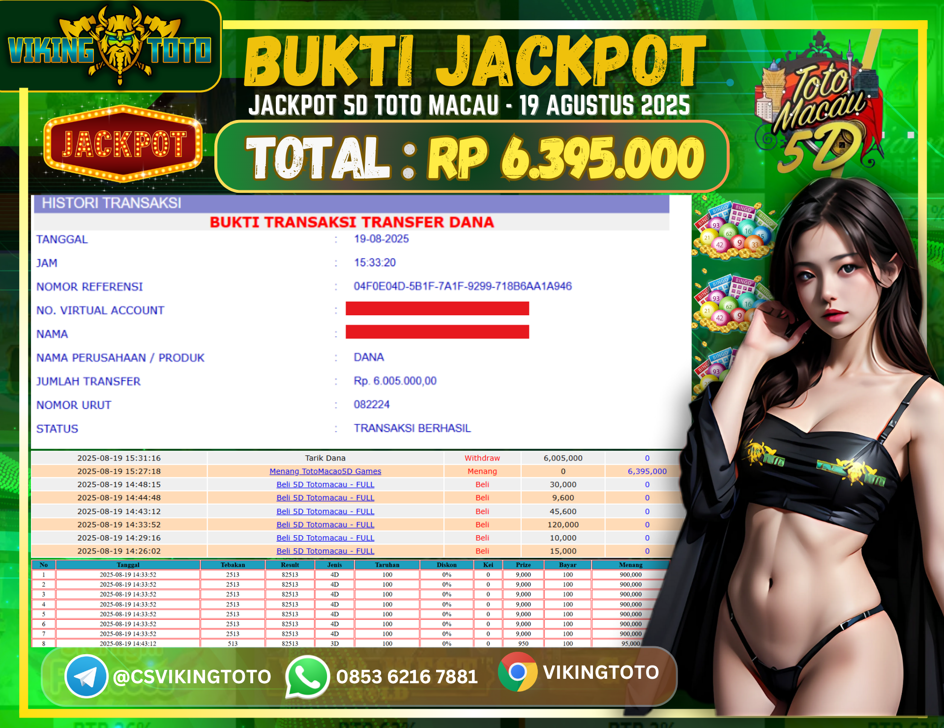 Bukti Jackpot Lunas VikingToto