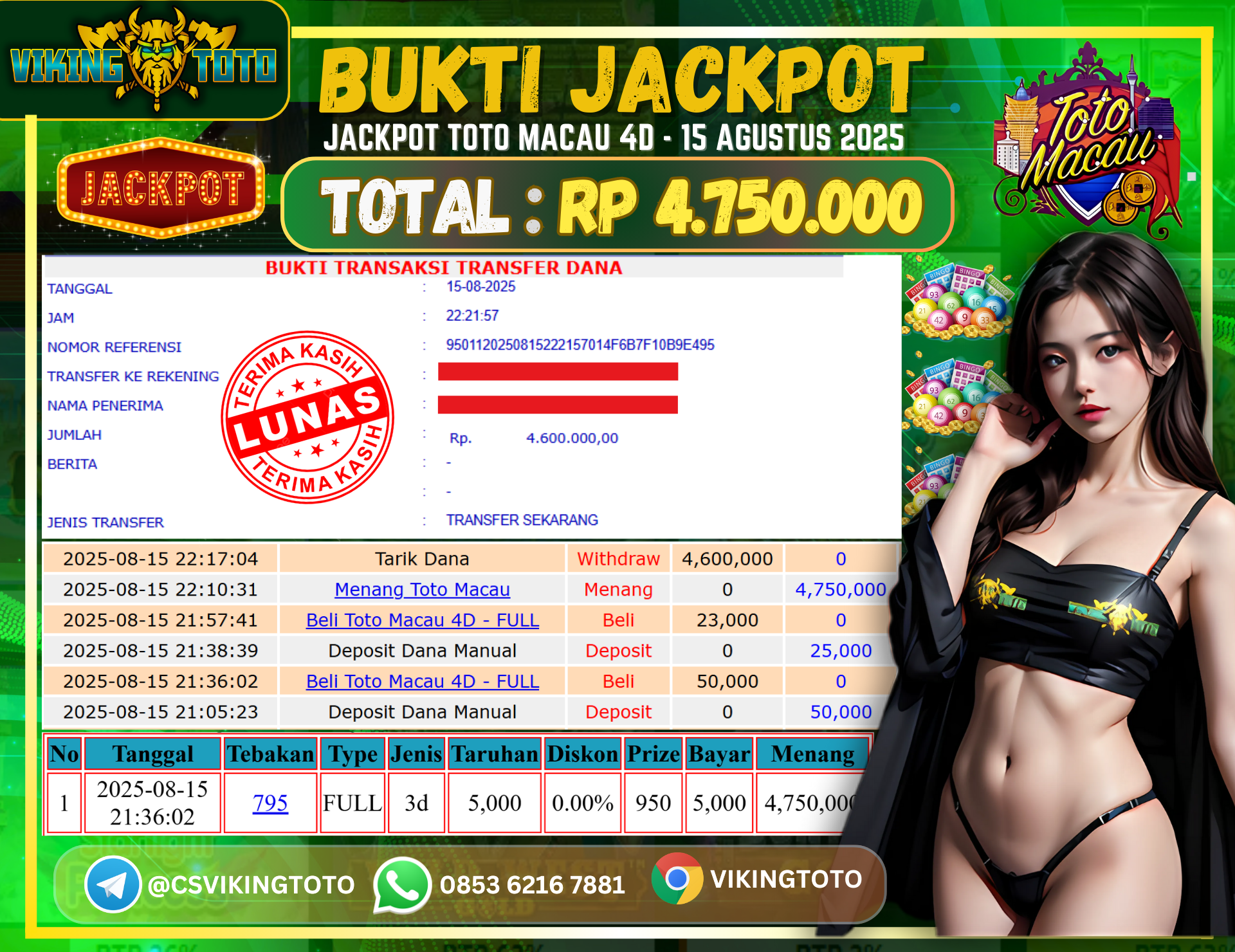 Bukti Jackpot Lunas VikingToto