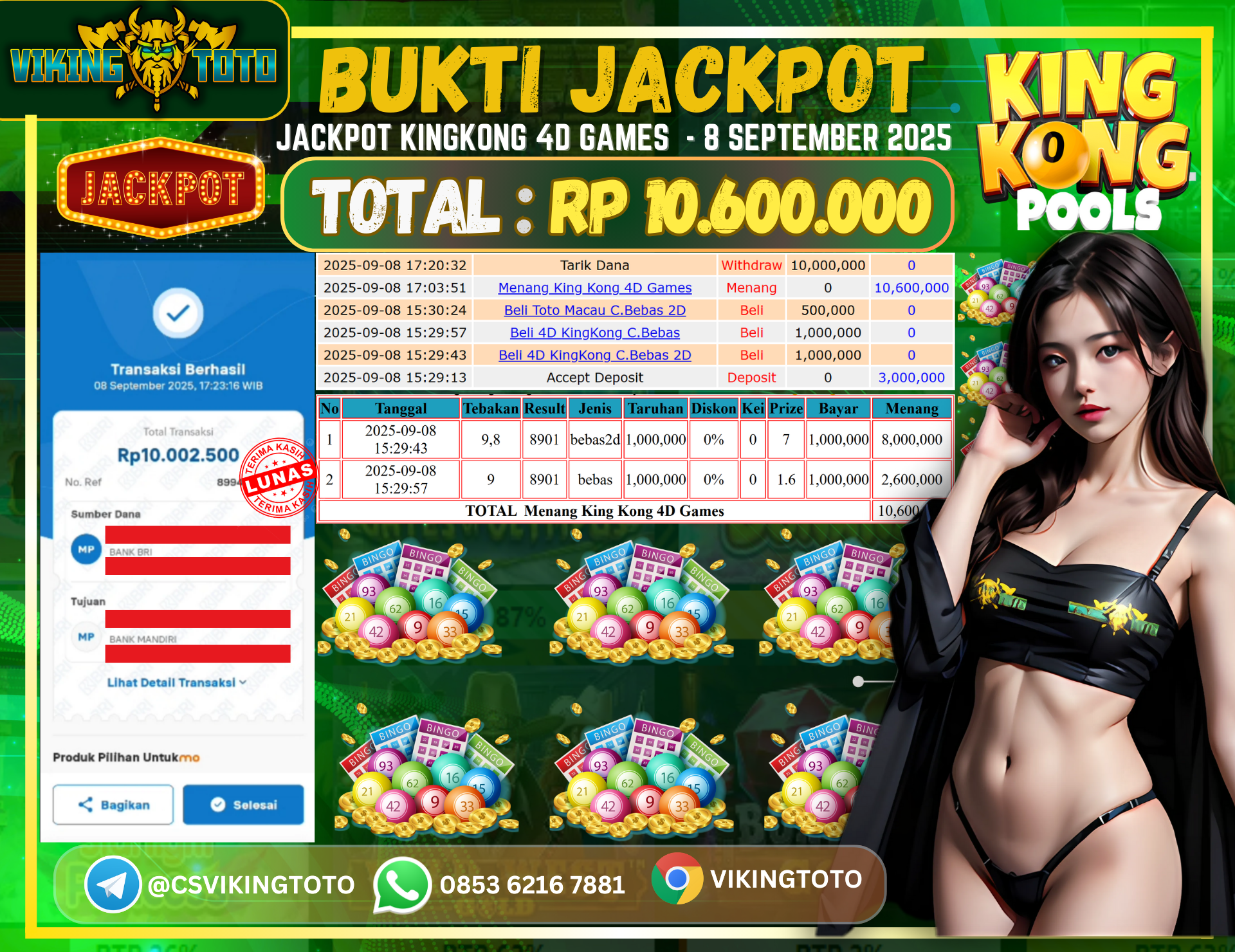 Bukti Jackpot Lunas VikingToto