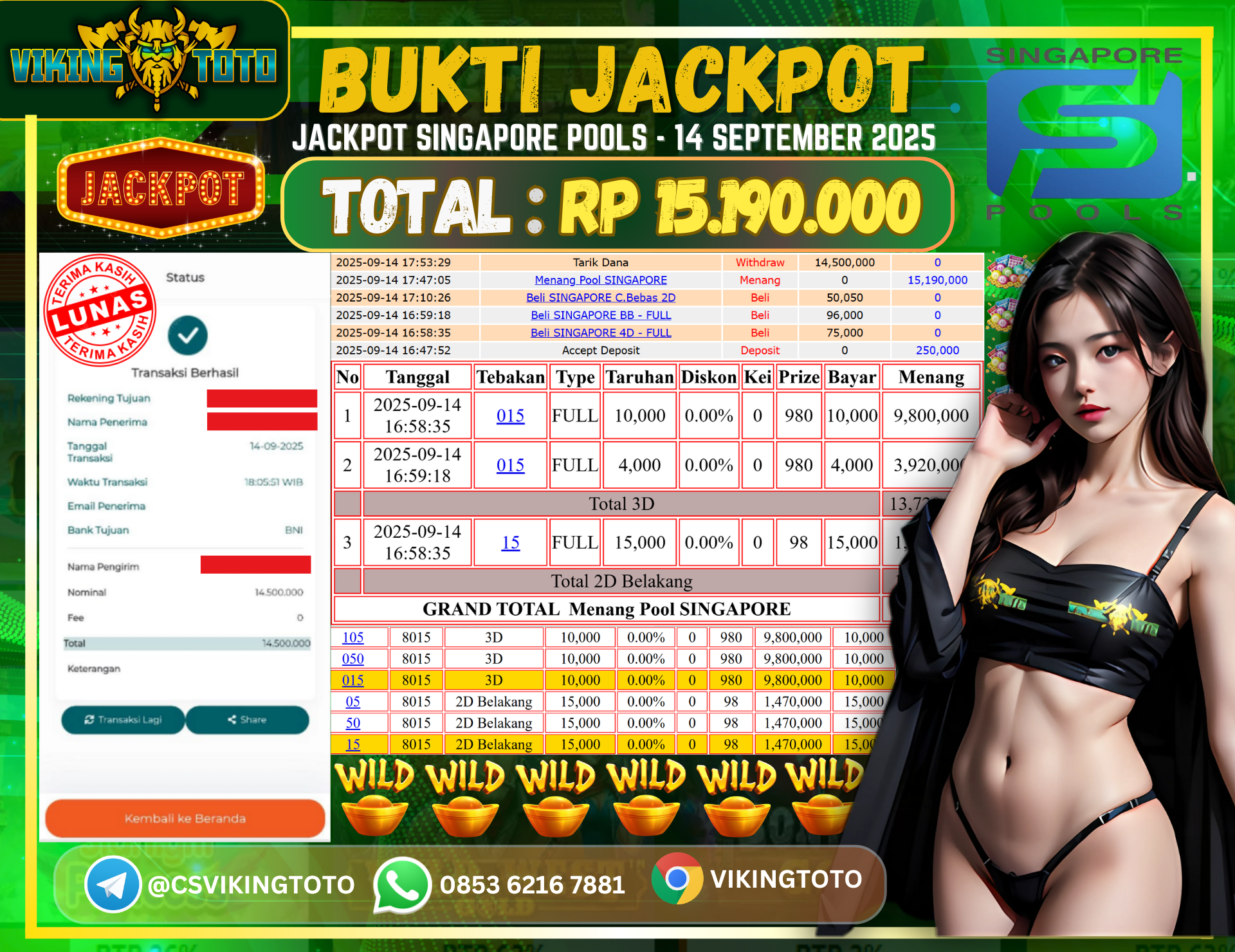 Bukti Jackpot Lunas VikingToto
