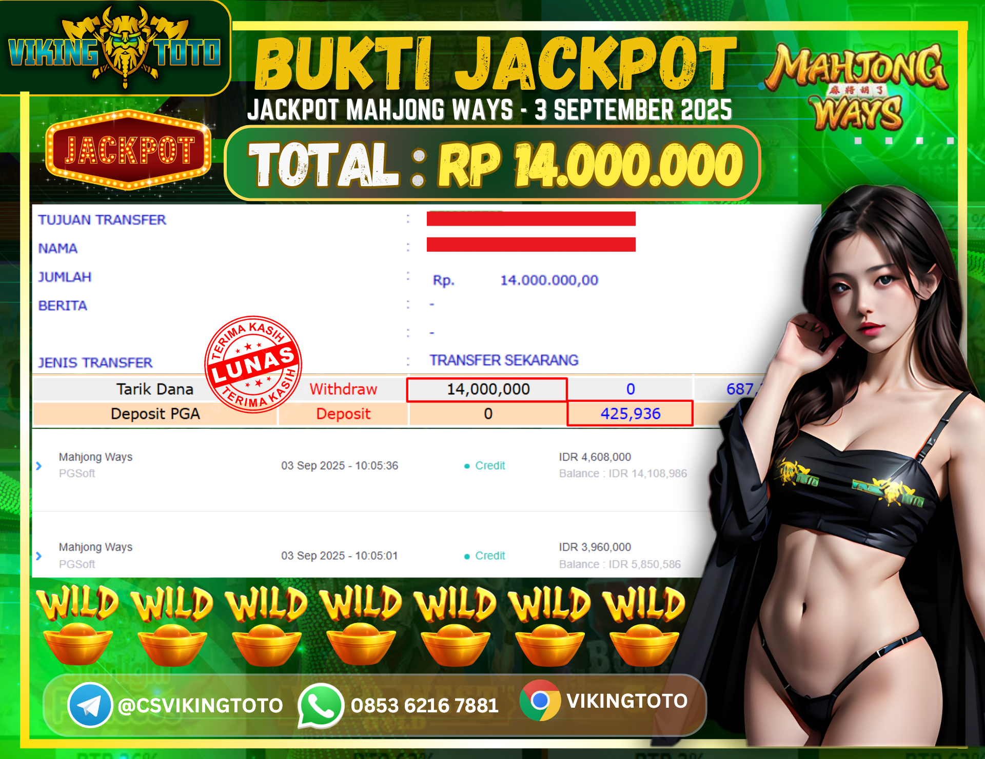 Bukti Jackpot Lunas VikingToto