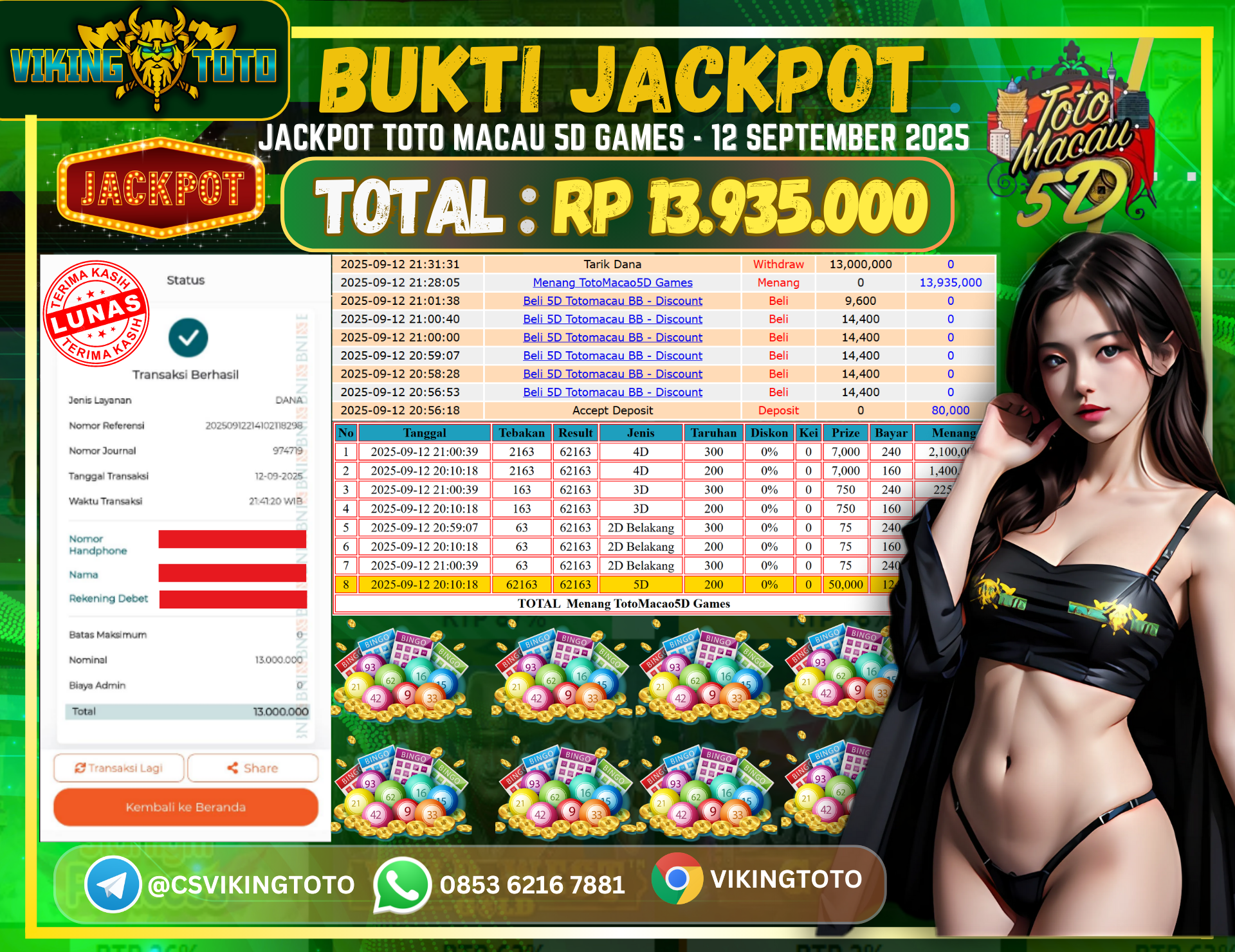 Bukti Jackpot Lunas VikingToto