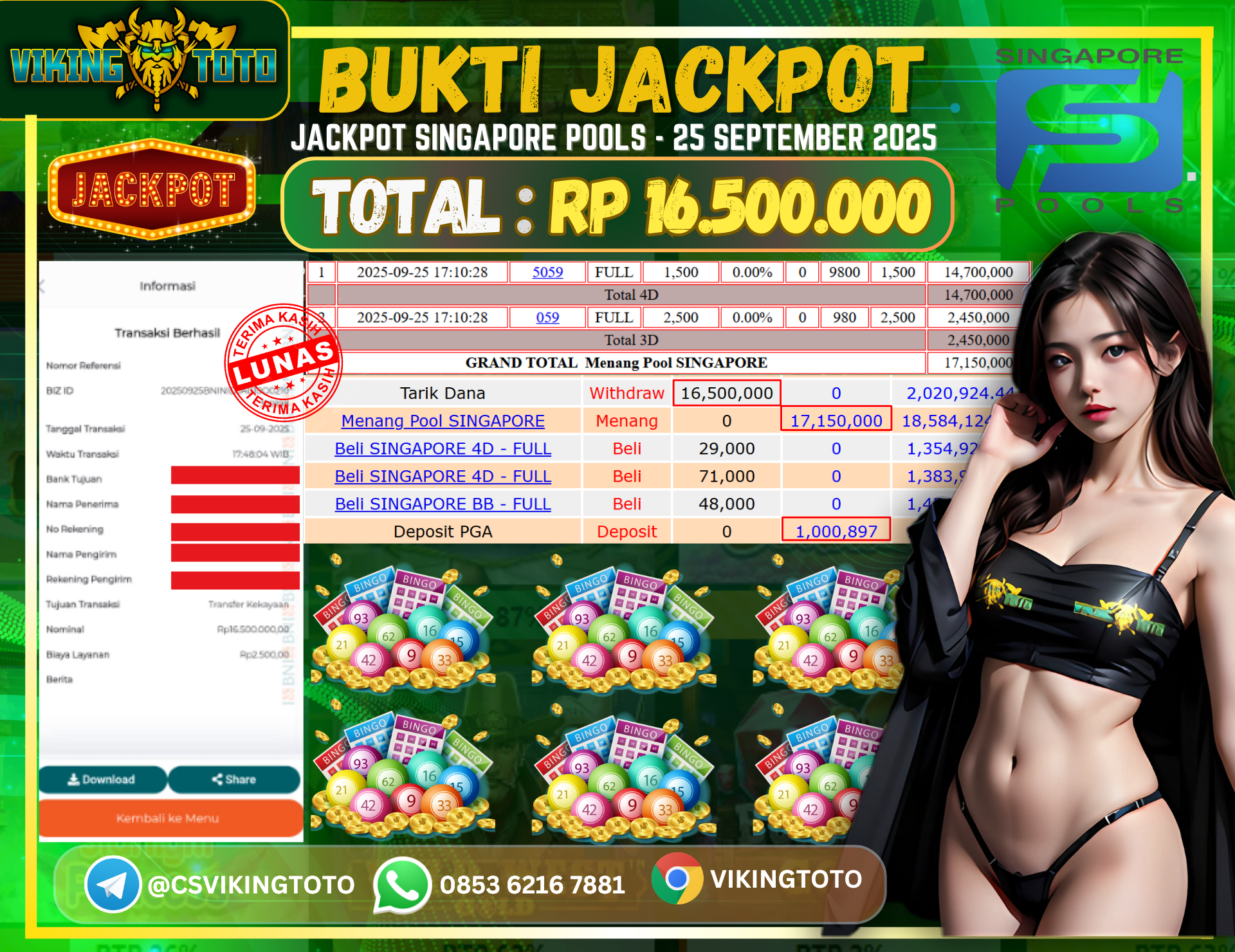 Bukti Jackpot Lunas VikingToto