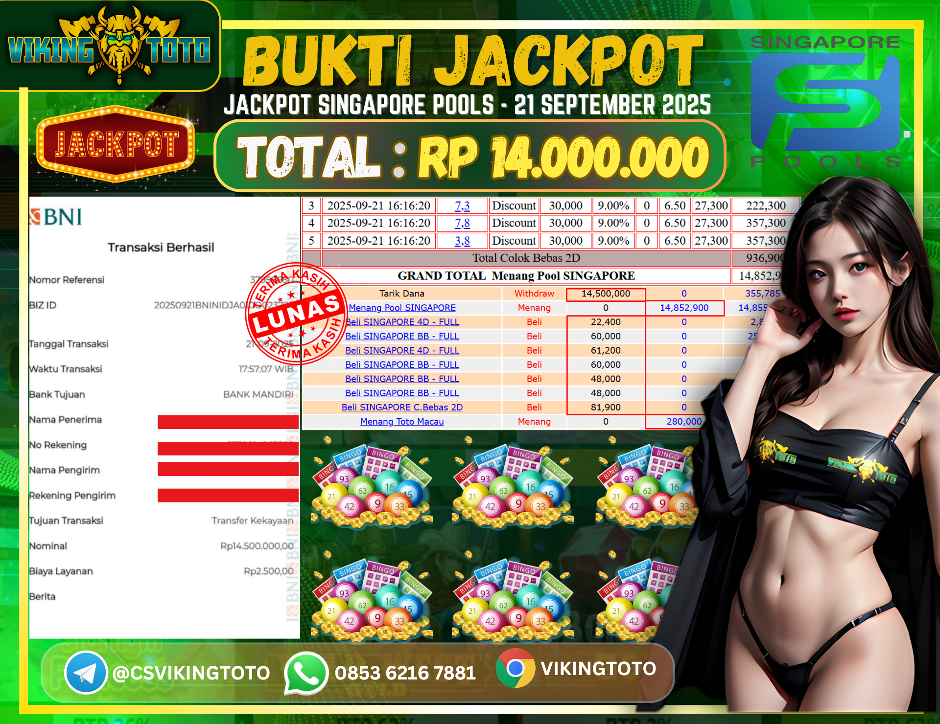 Bukti Jackpot Lunas VikingToto