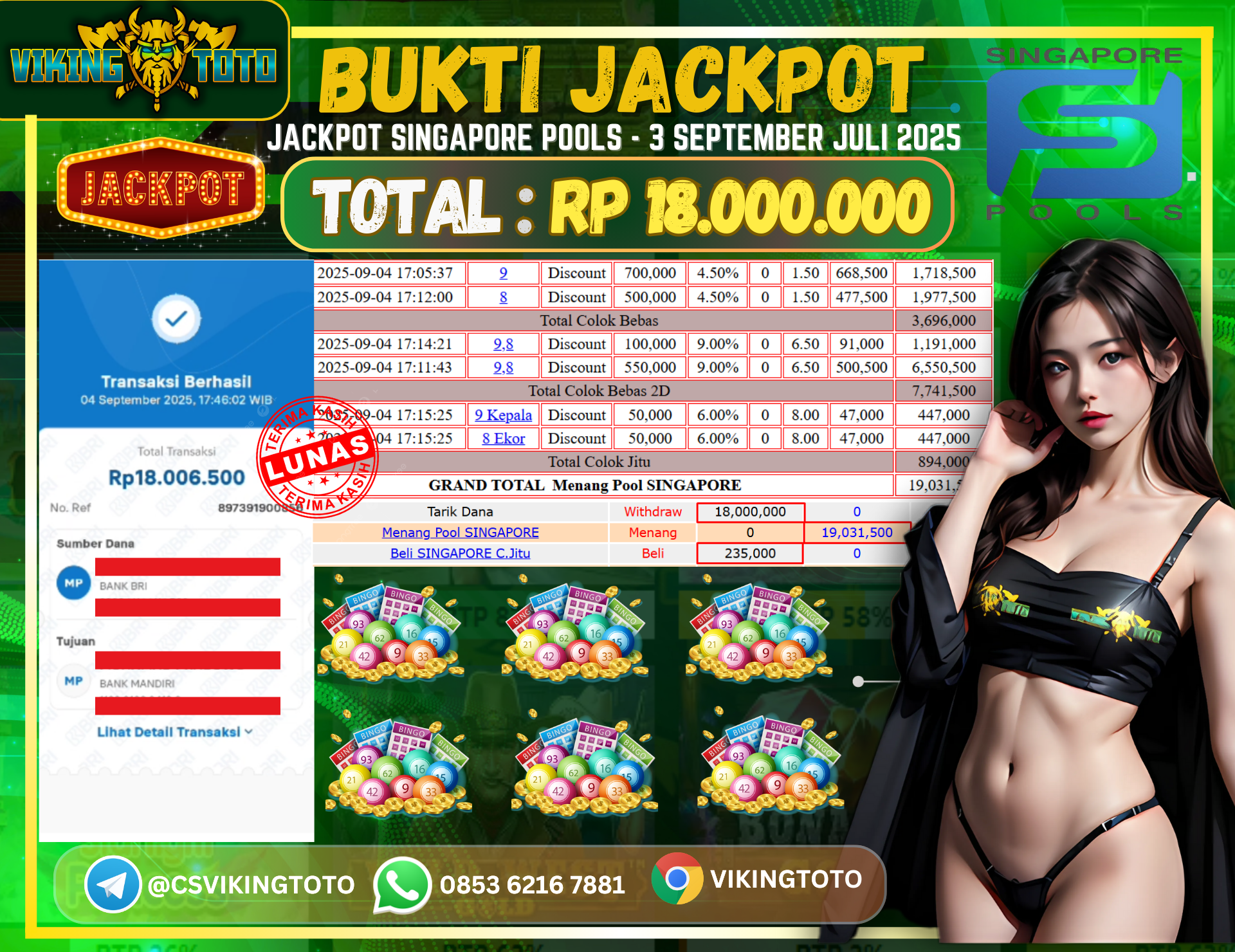 Bukti Jackpot Lunas VikingToto