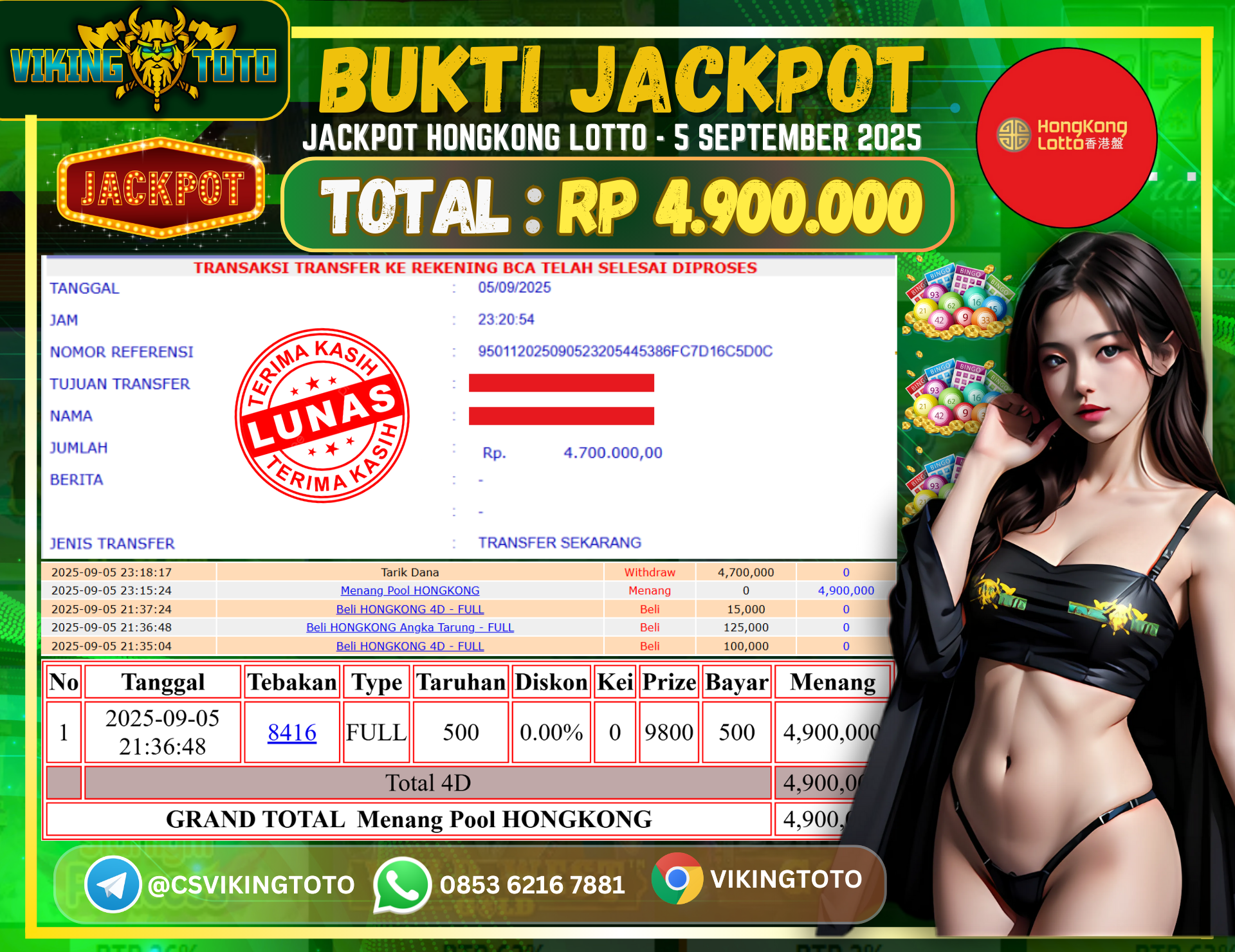 Bukti Jackpot Lunas VikingToto