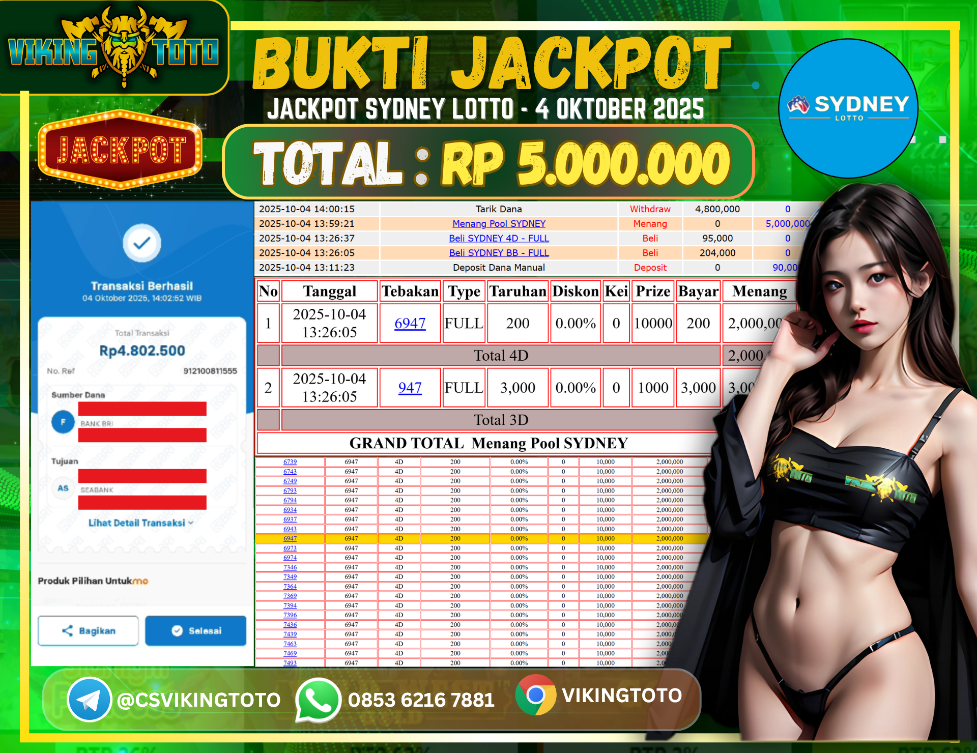 Bukti Jackpot Lunas VikingToto