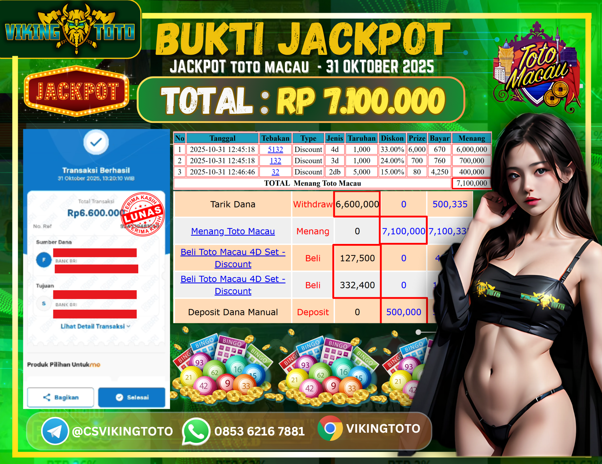 Bukti Jackpot Lunas VikingToto