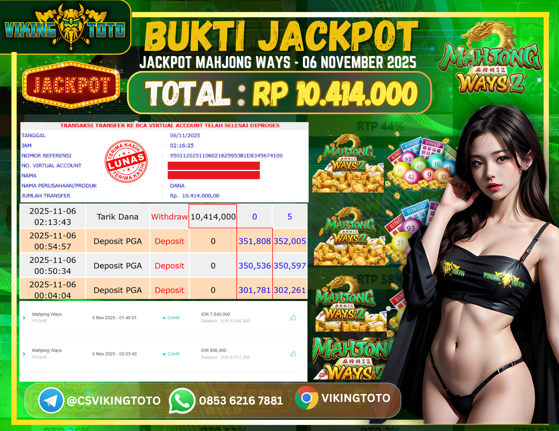 Bukti Jackpot Lunas VikingToto