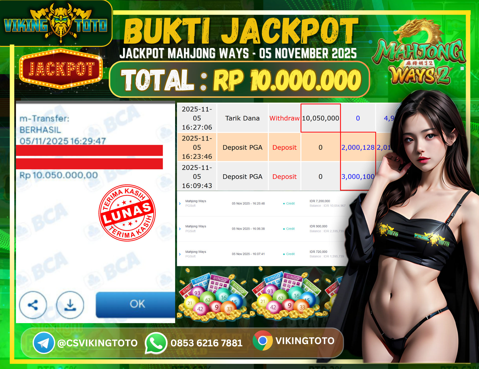 Bukti Jackpot Lunas VikingToto
