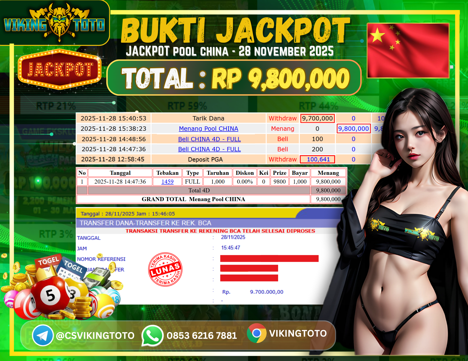 Bukti Jackpot Lunas VikingToto