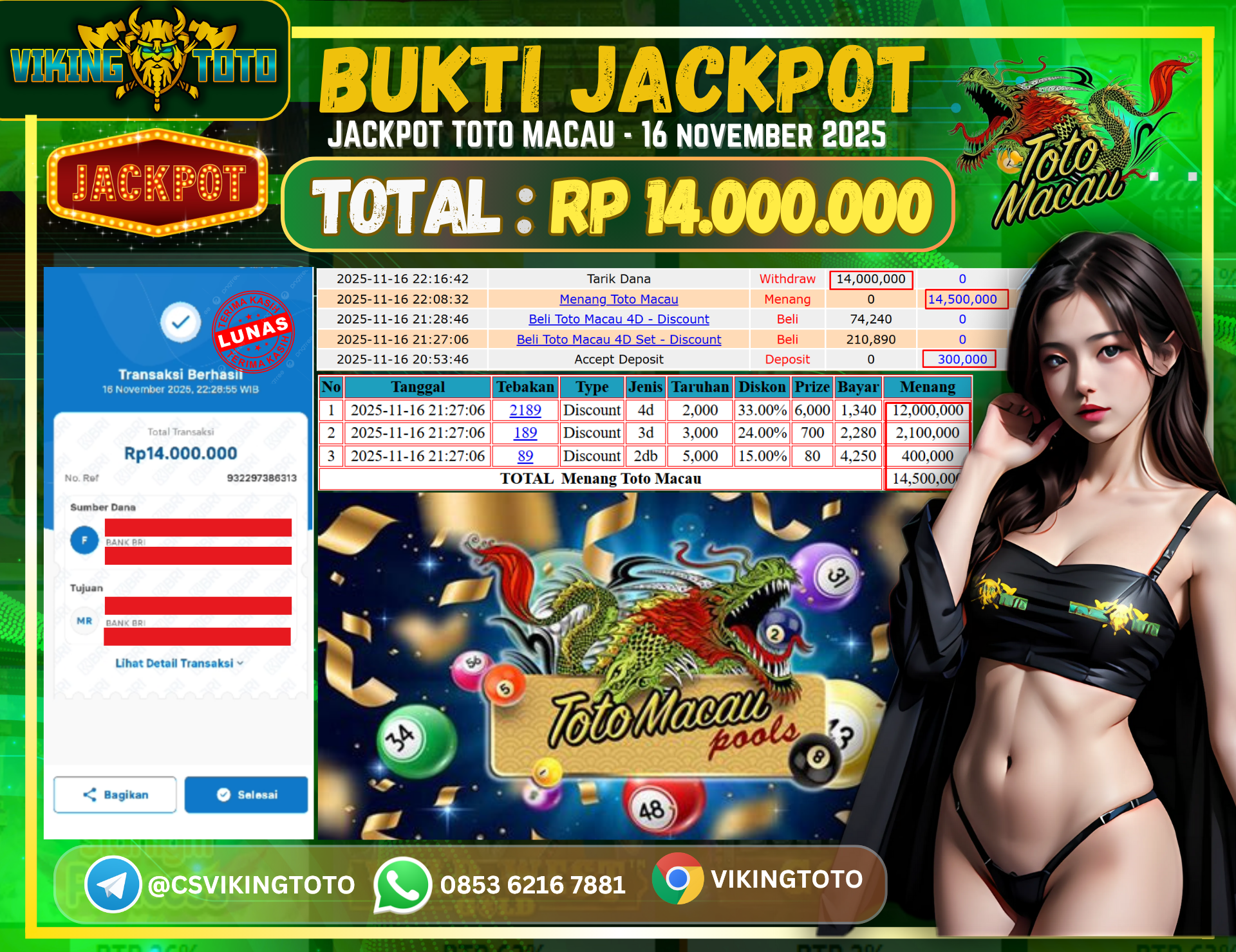 Bukti Jackpot Lunas VikingToto