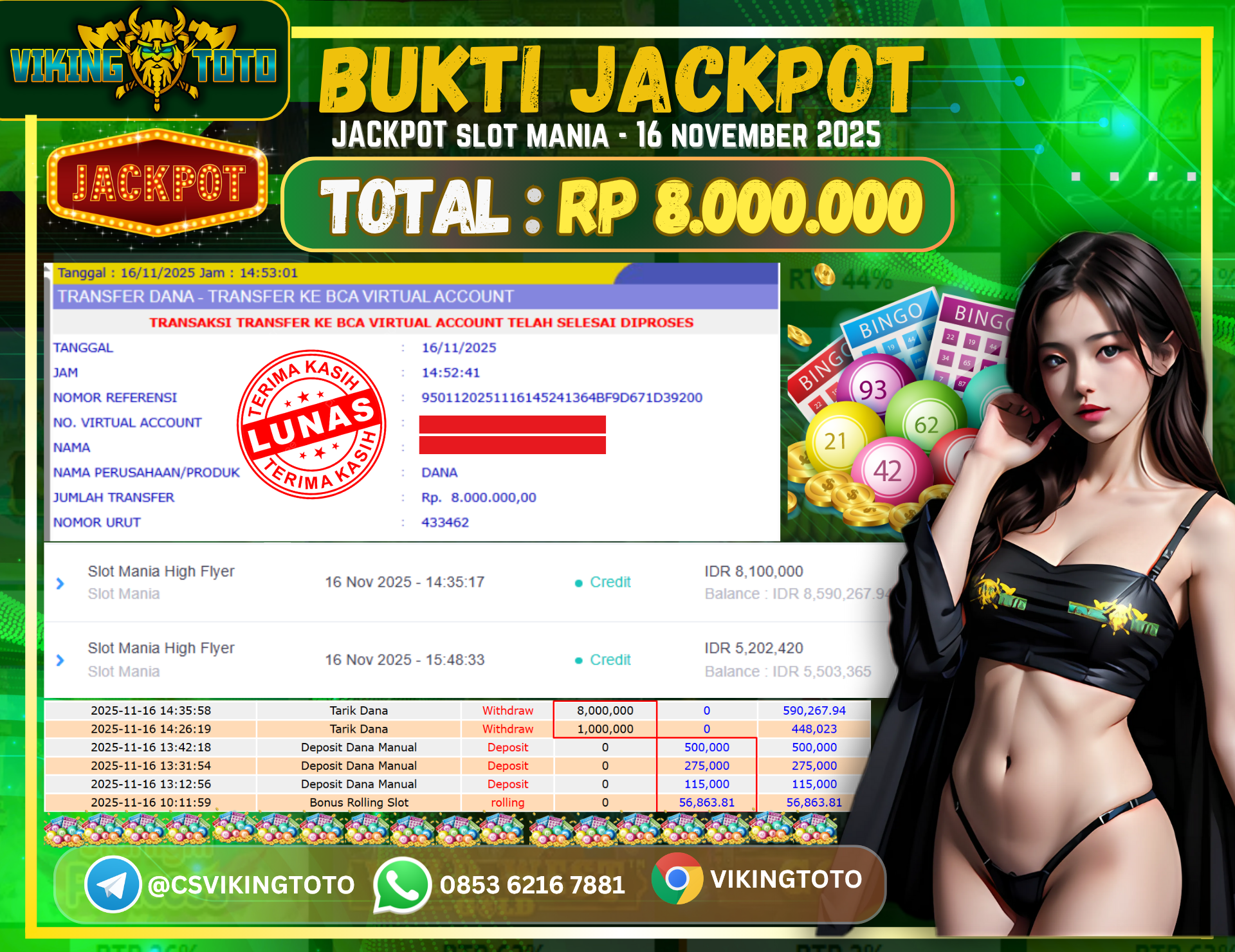 Bukti Jackpot Lunas VikingToto