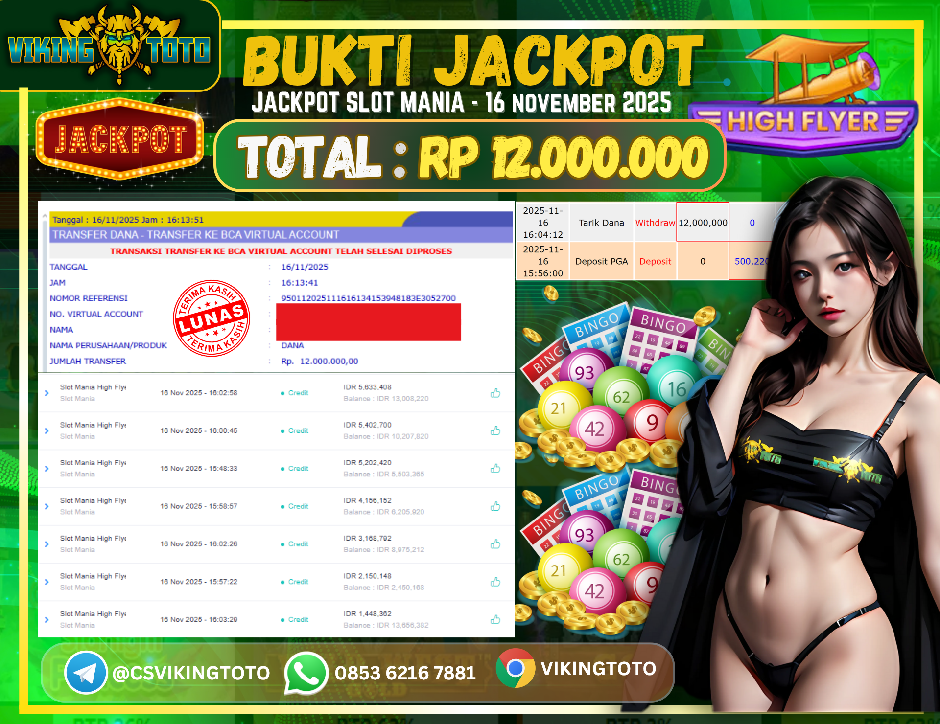 Bukti Jackpot Lunas VikingToto