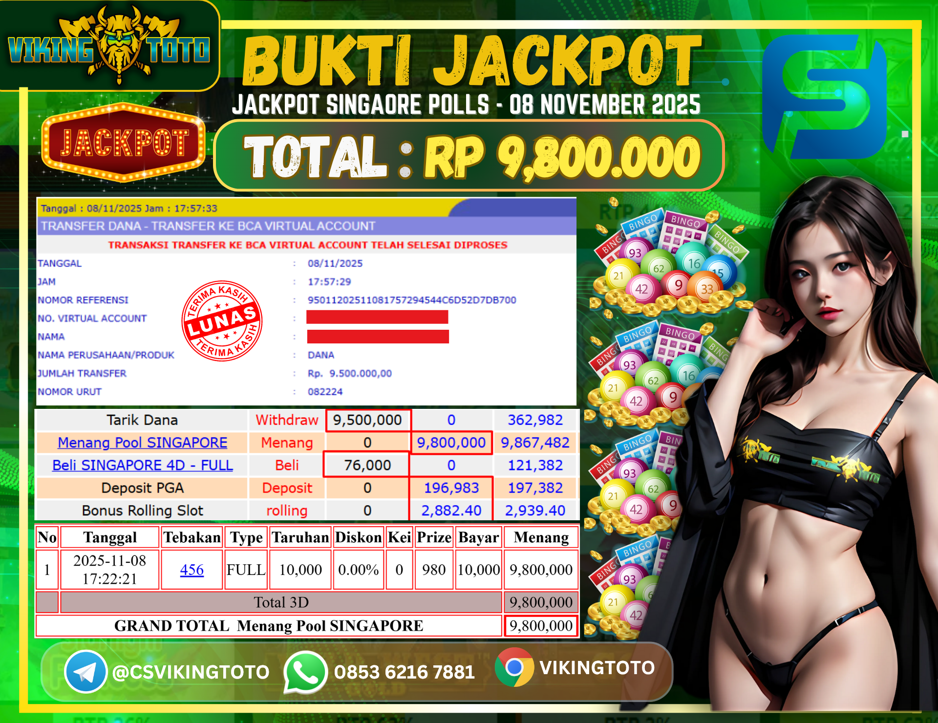 Bukti Jackpot Lunas VikingToto