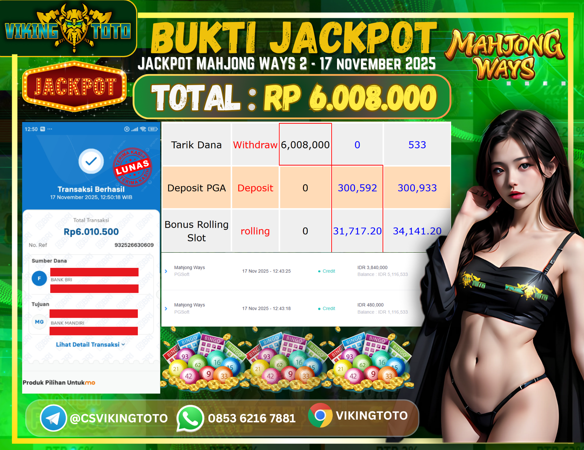 Bukti Jackpot Lunas VikingToto