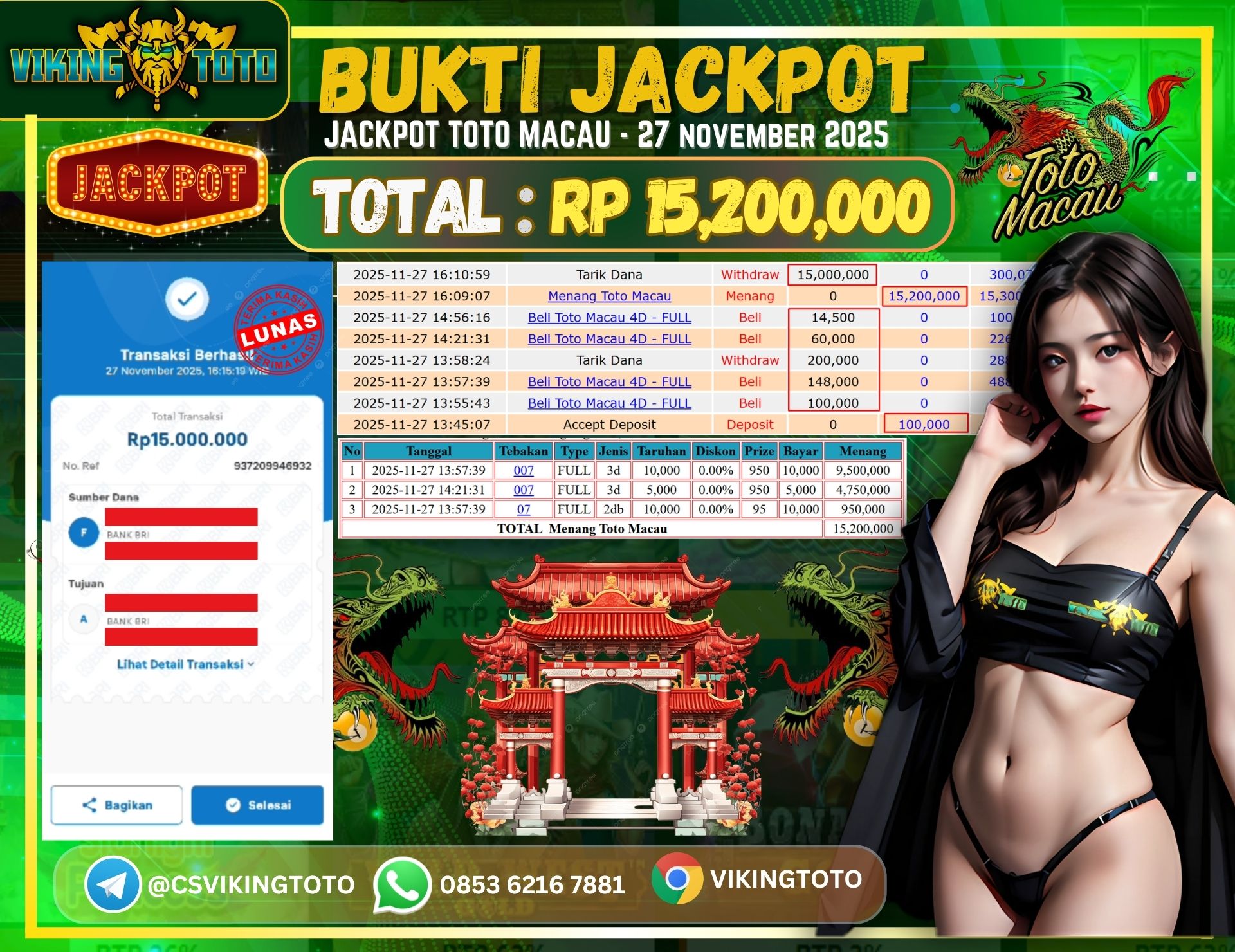 Bukti Jackpot Lunas VikingToto