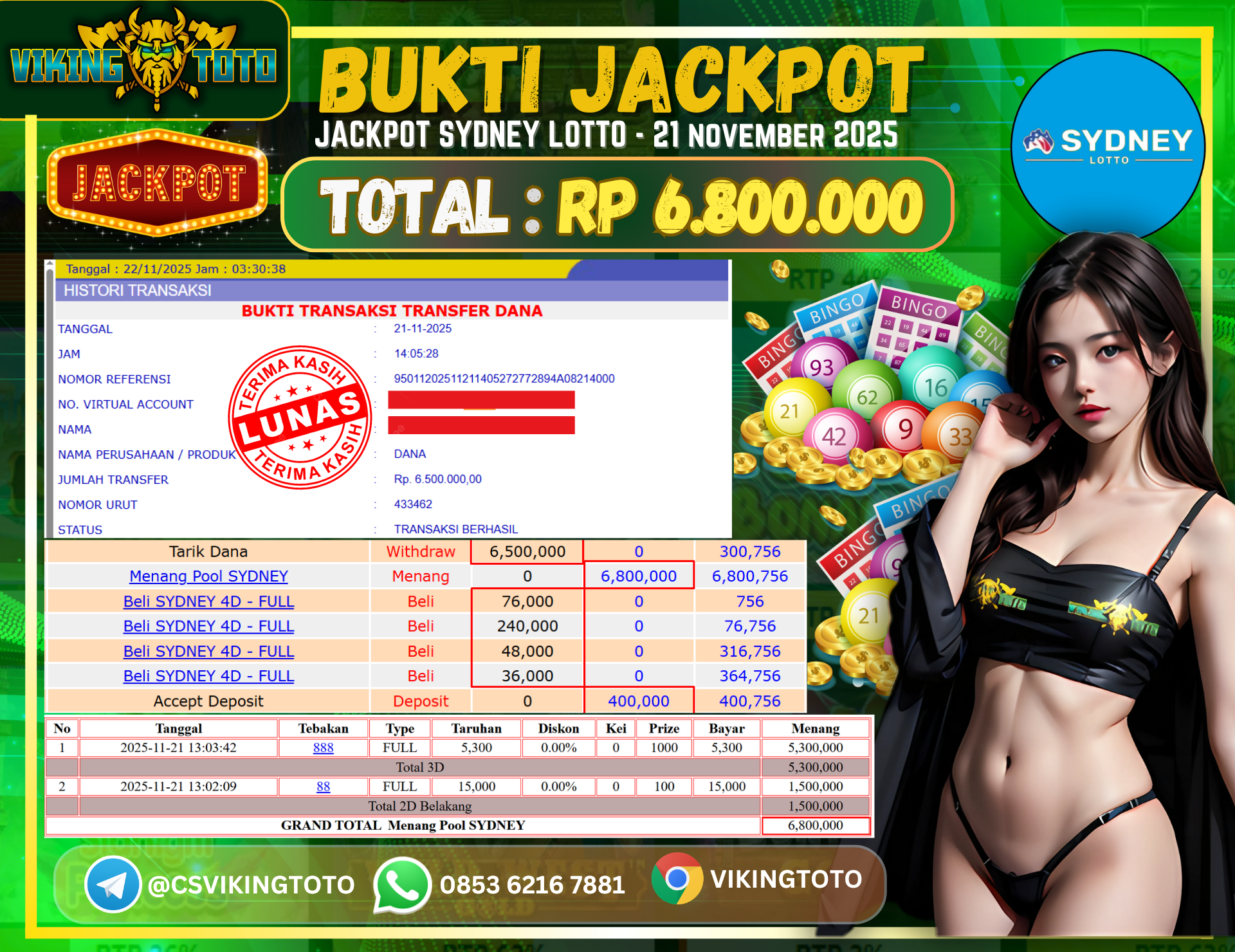 Bukti Jackpot Lunas VikingToto