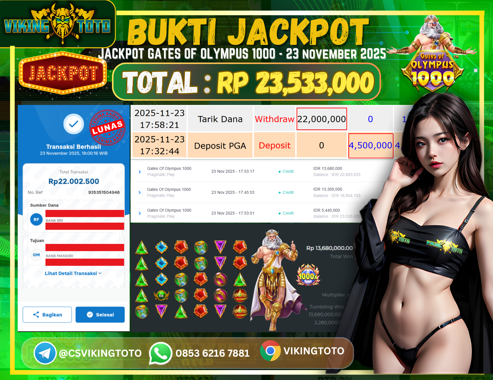 Bukti Jackpot Lunas VikingToto