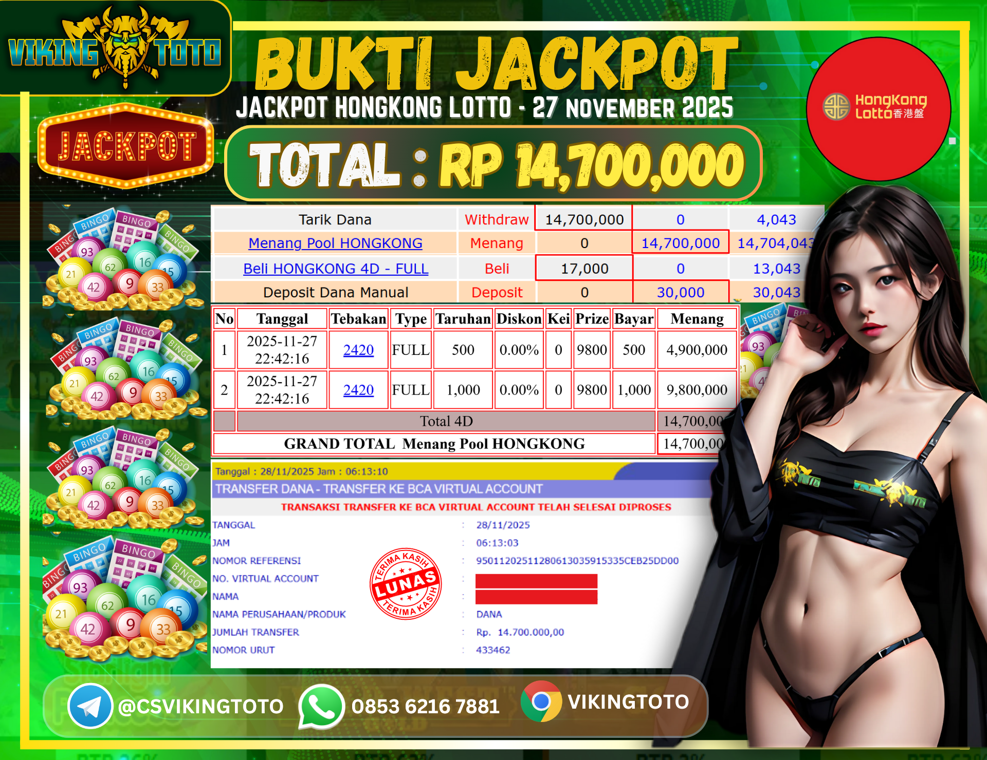 Bukti Jackpot Lunas VikingToto