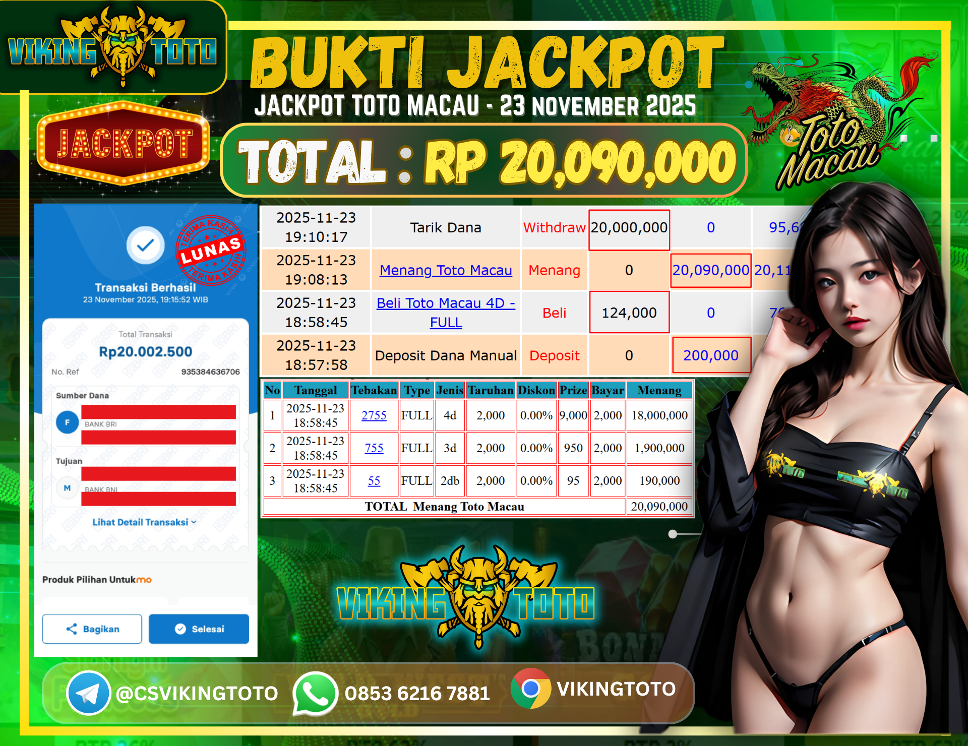 Bukti Jackpot Lunas VikingToto