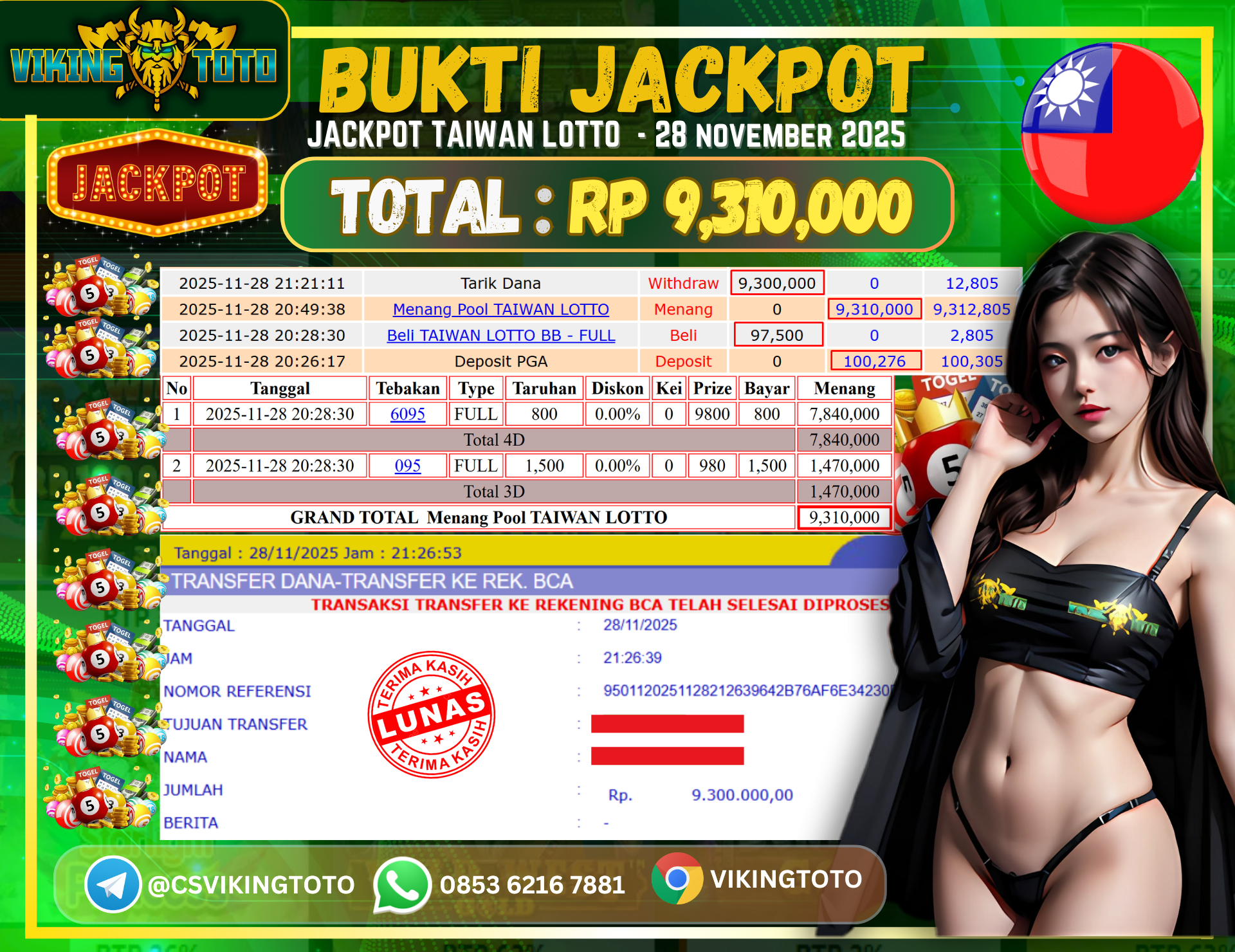 Bukti Jackpot Lunas VikingToto