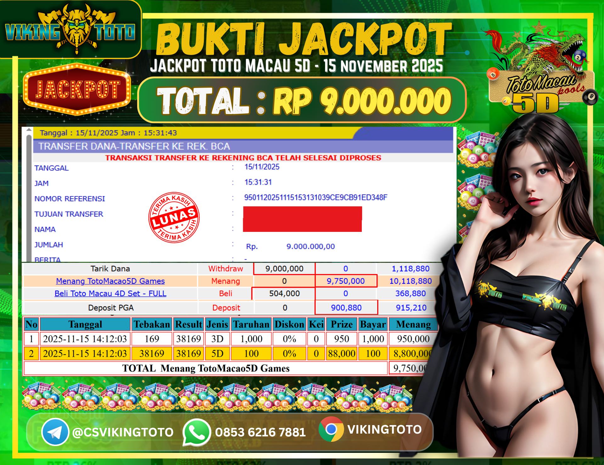 Bukti Jackpot Lunas VikingToto