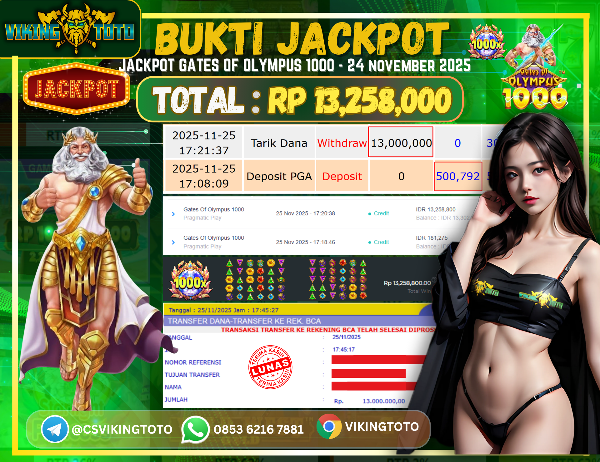 Bukti Jackpot Lunas VikingToto