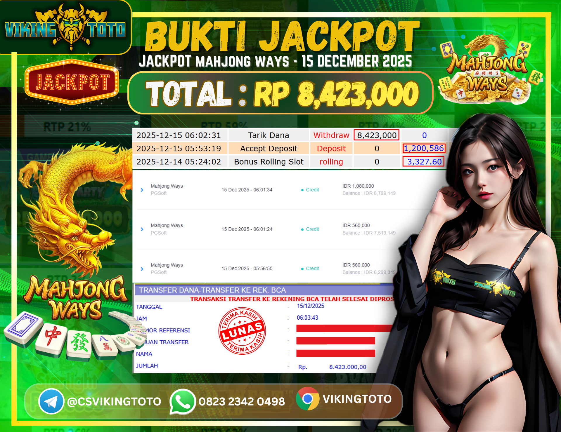 Bukti Jackpot Lunas VikingToto