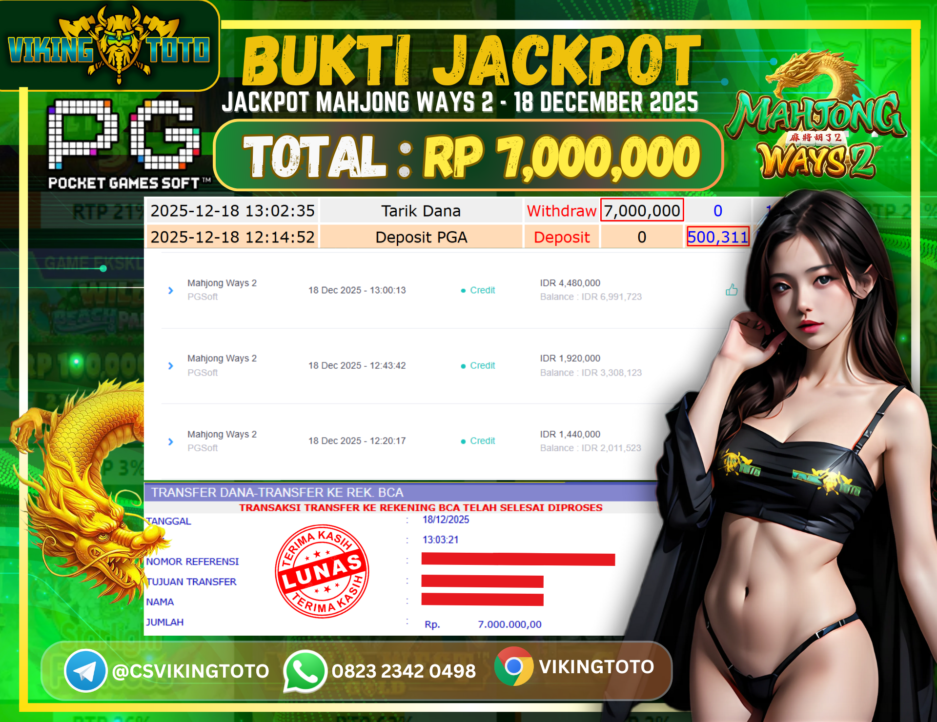 Bukti Jackpot Lunas VikingToto