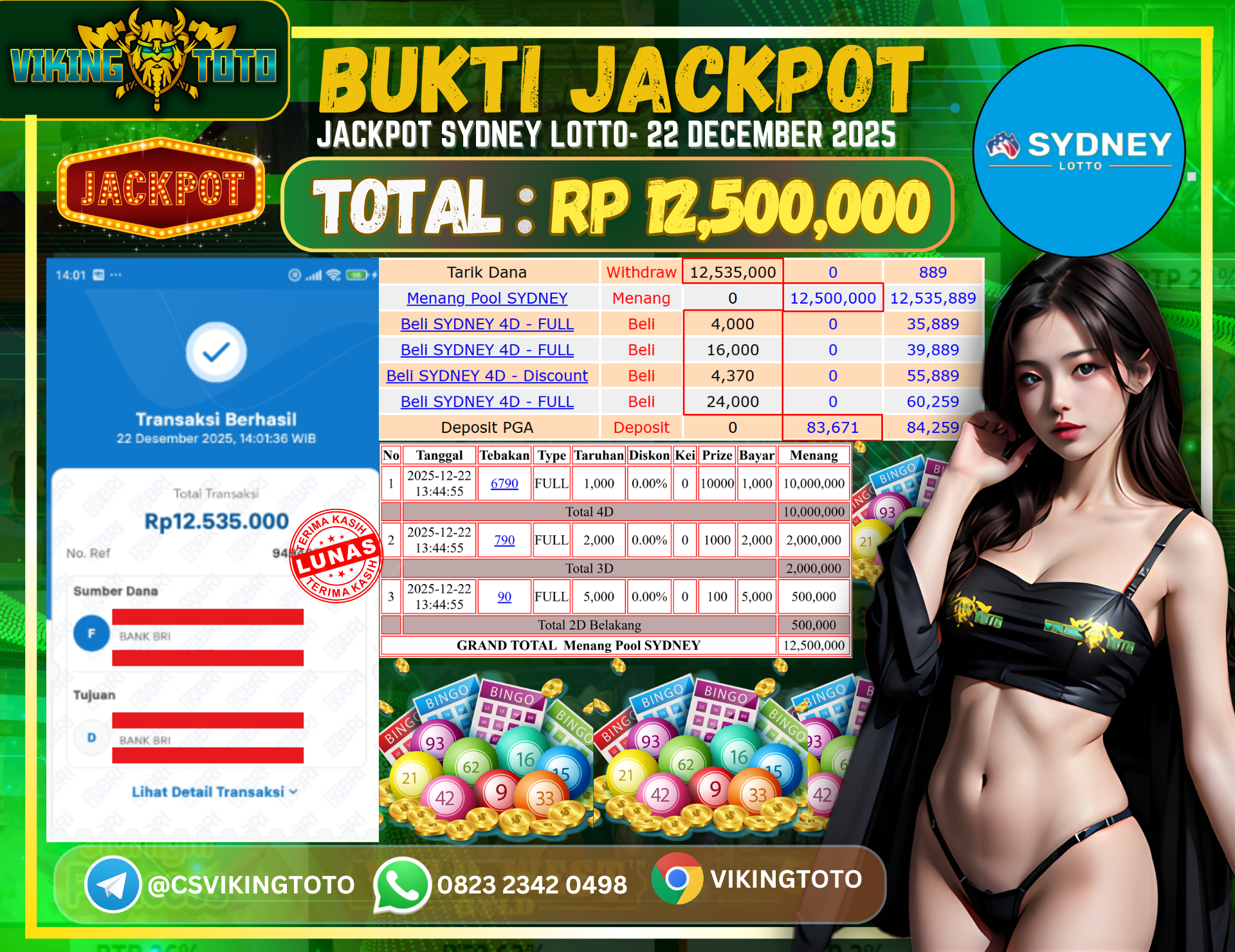 Bukti Jackpot Lunas VikingToto
