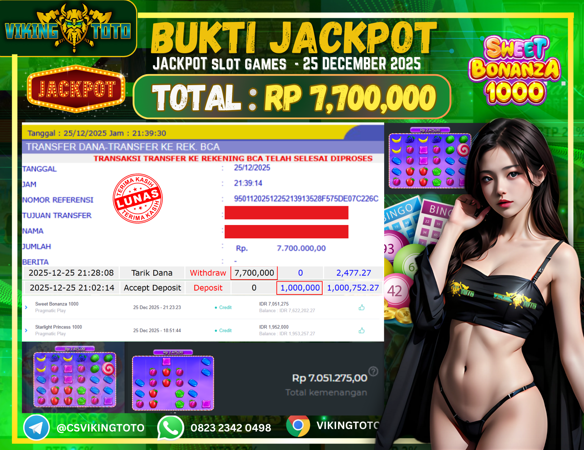 Bukti Jackpot Lunas VikingToto