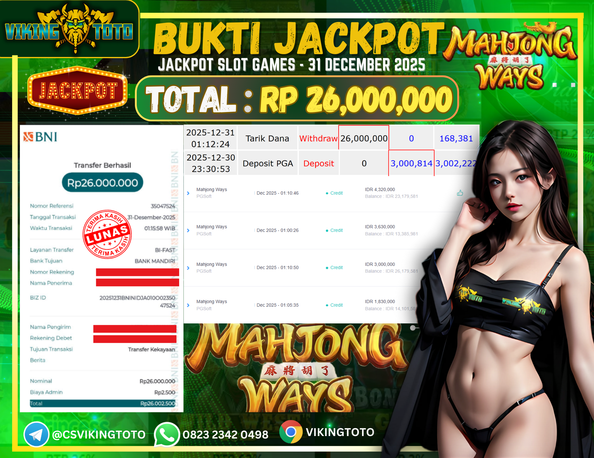 Bukti Jackpot Lunas VikingToto
